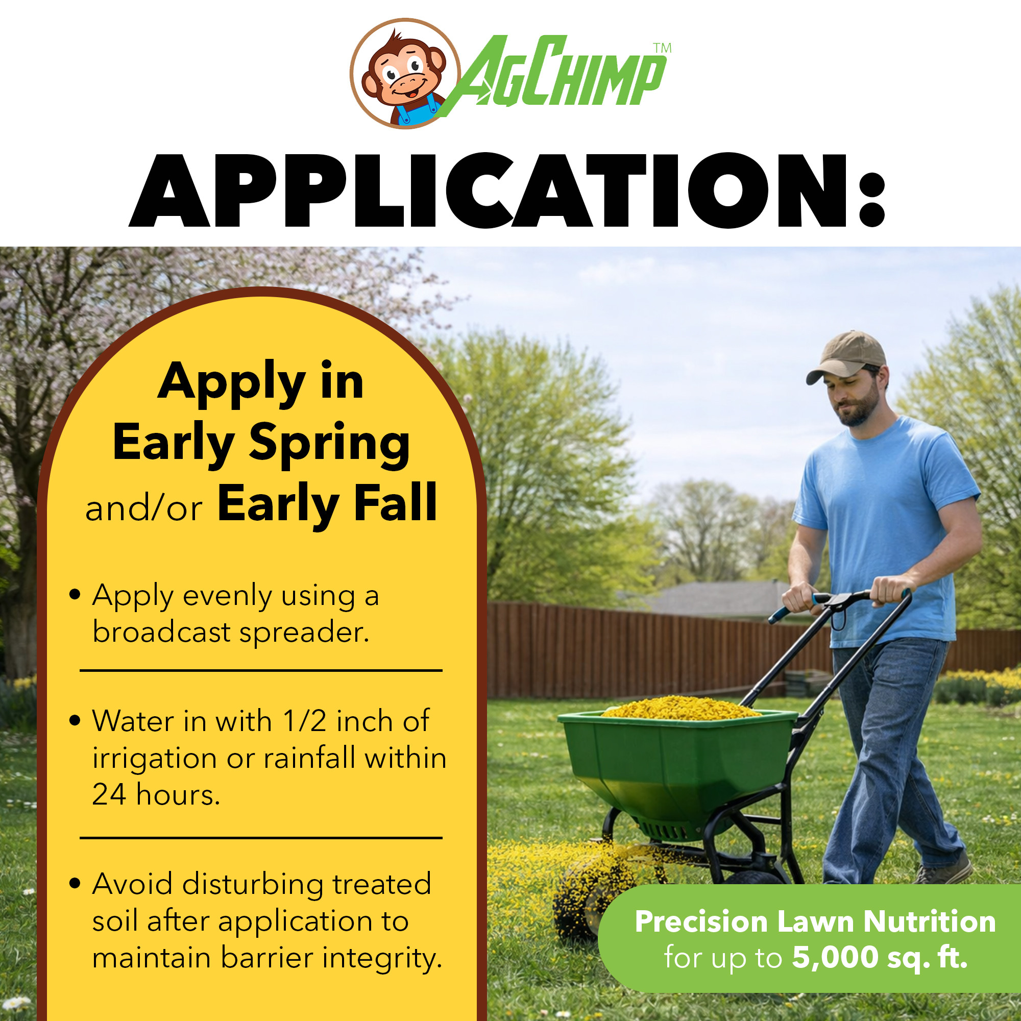 AgChimp 5-0-30 Prodiamine Pre-Emergent Herbicide Plus Turf Fertilizer, 15lbs