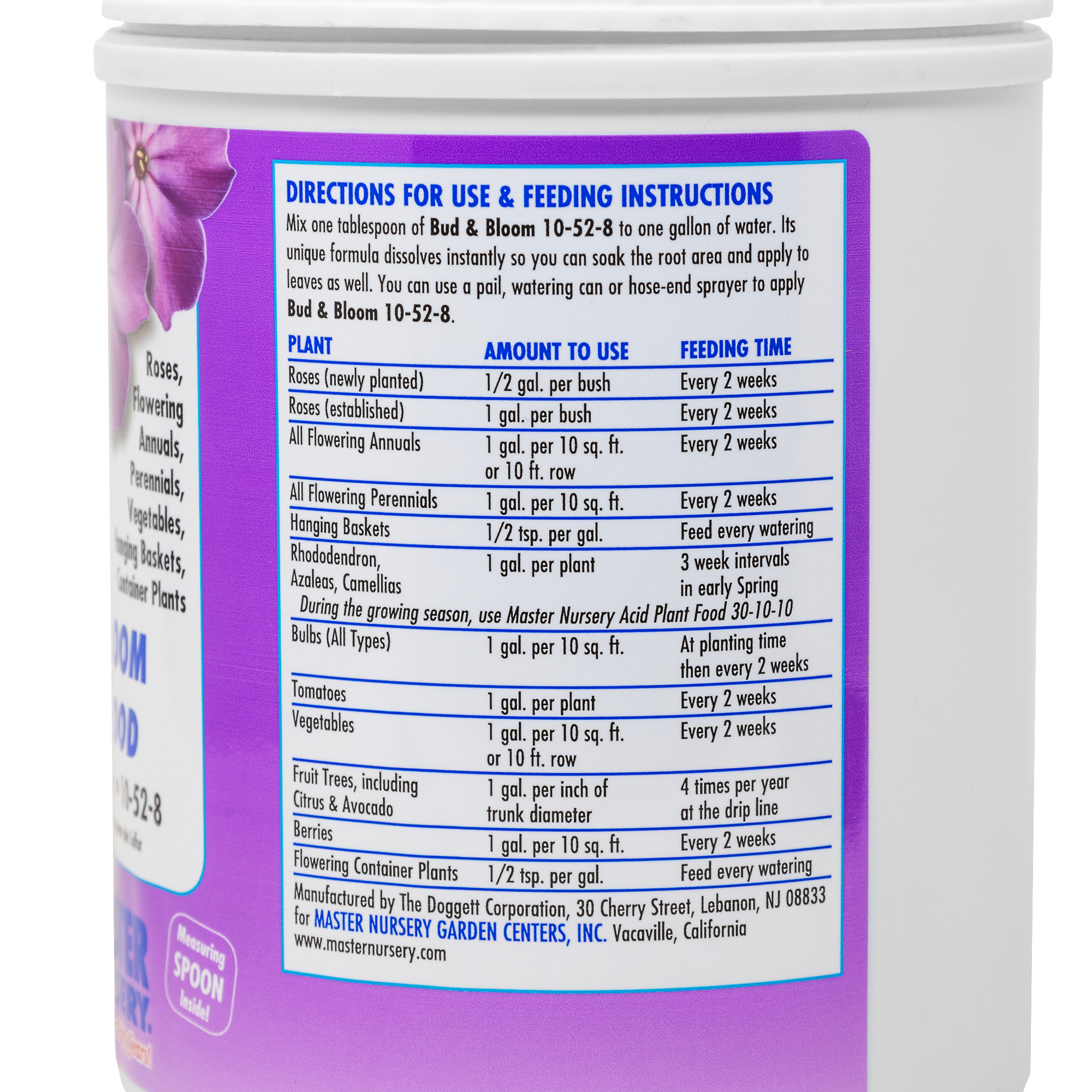 Master Nursery Bud and Bloom Water-Soluble Plant Food 10-52-8, 3lb