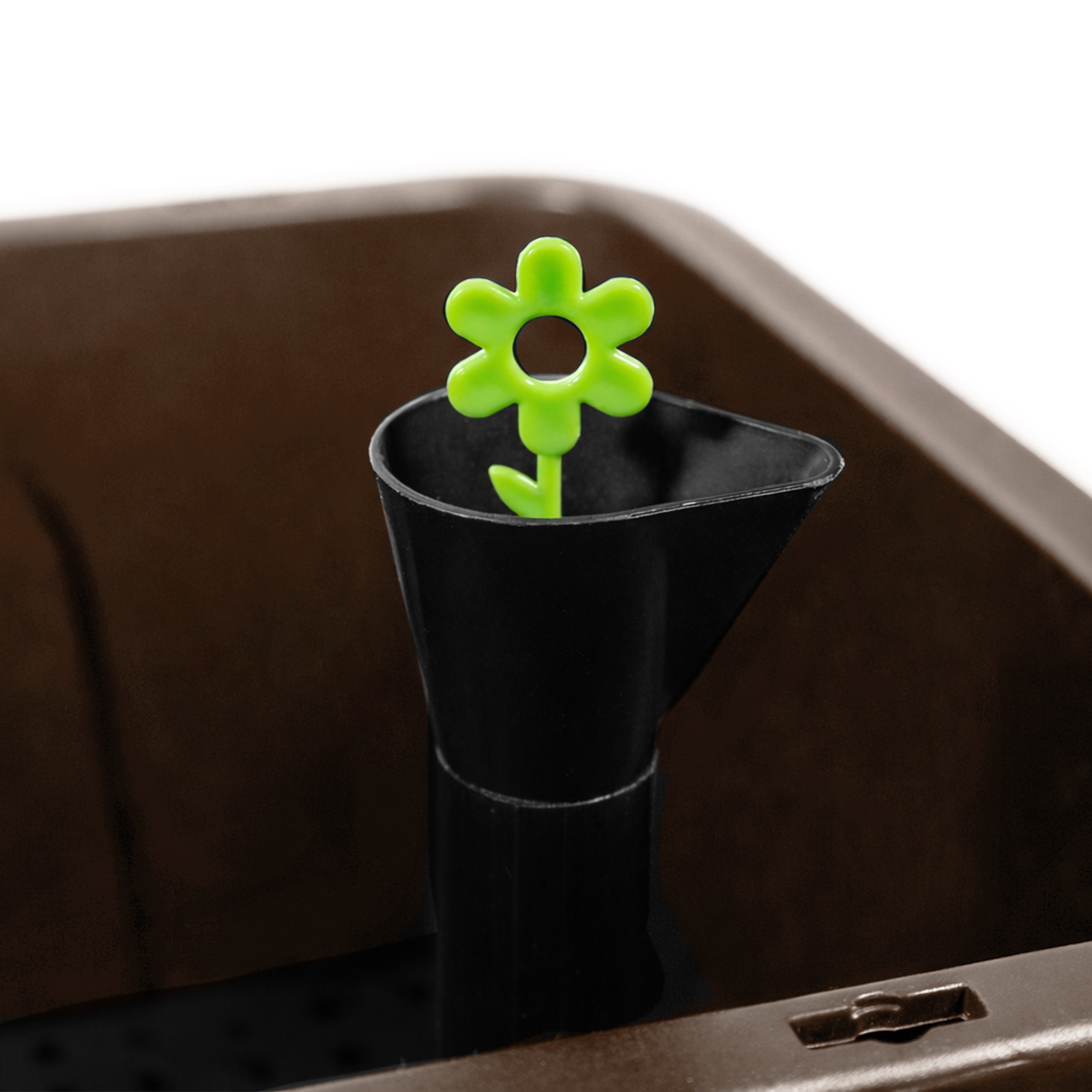 Garden Elements Elevated Self-Watering Garden Bed with Ventilated Grow Dome, Brown, 45L