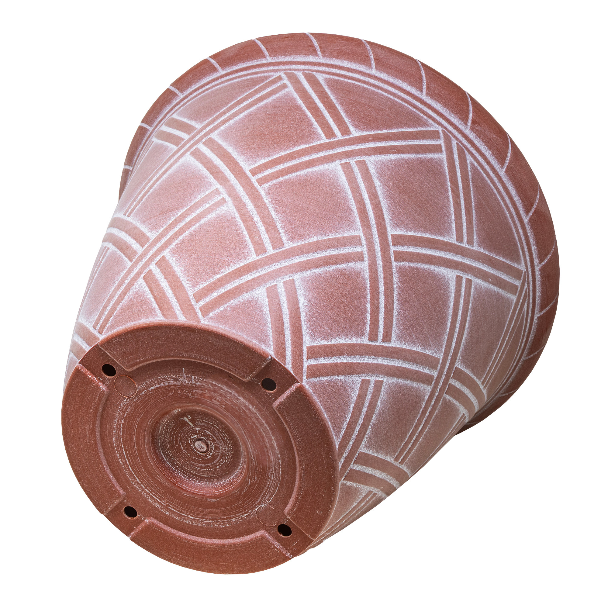 Garden Elements Trellis Decorative Lattice Round Planter, Terracotta, 14in