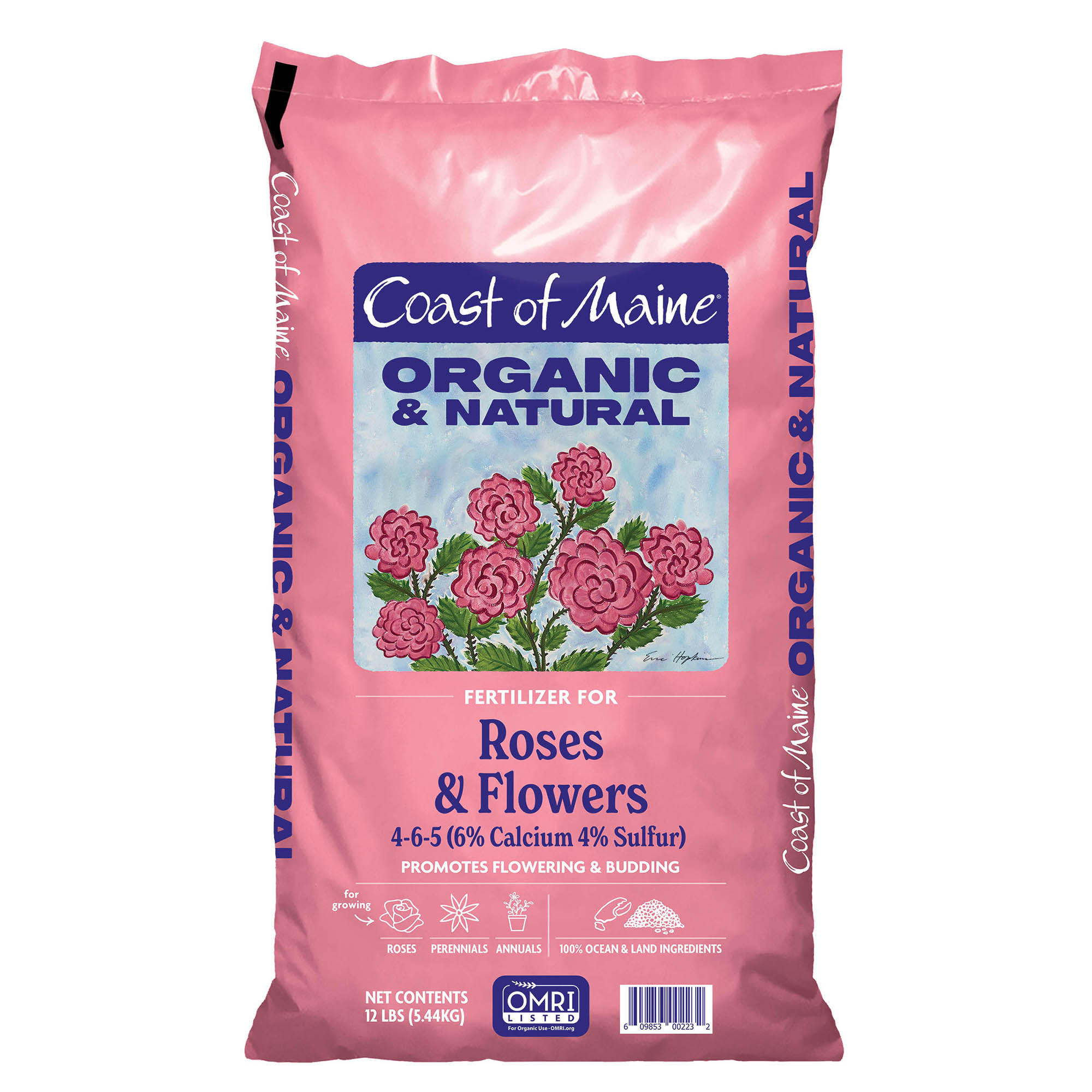 Coast of Maine Organic & Natural Fertilizer for Roses & Flowers, 12lb