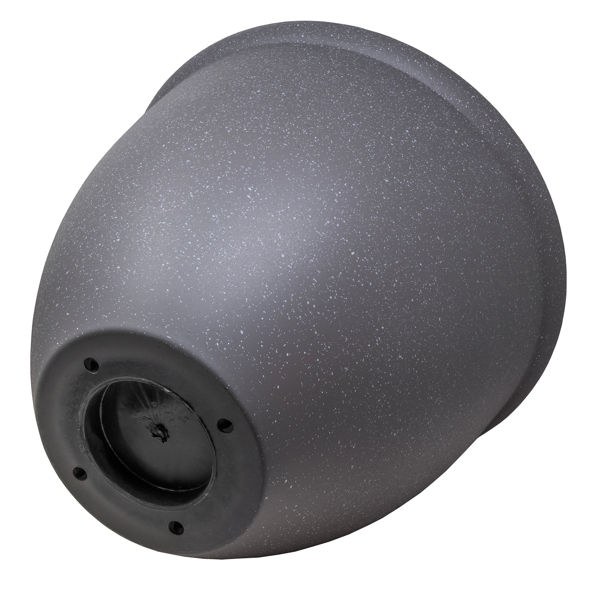 Garden Elements TerraStone Classic Smooth Round Planter, Greystone, 16in