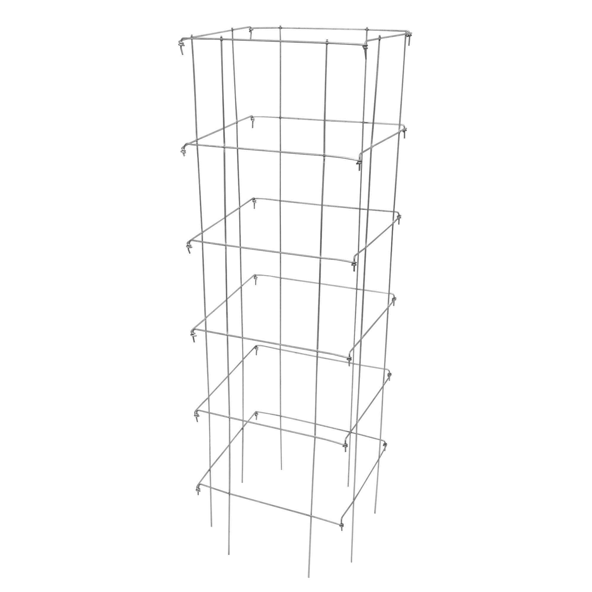 Garden Elements Square 8-Leg Heavy-Duty Collapsible Tomato Cages, 48in (Pack of 3)