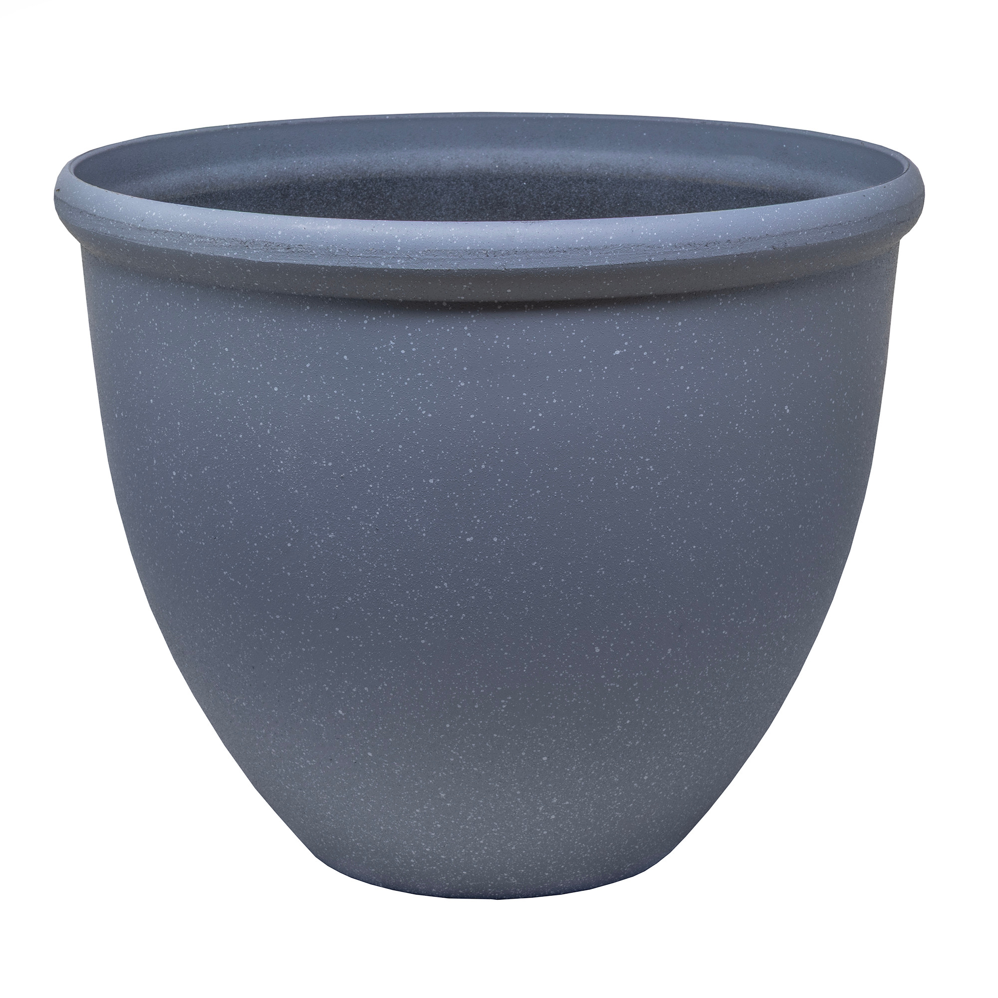 Garden Elements TerraStone Classic Smooth Round Planter, Bluestone, 14in