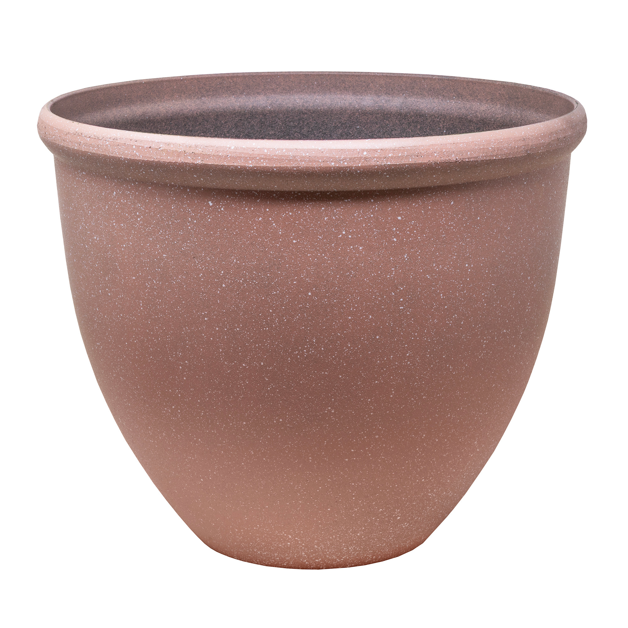 Garden Elements TerraStone Classic Smooth Round Planter, Terracotta, 14in