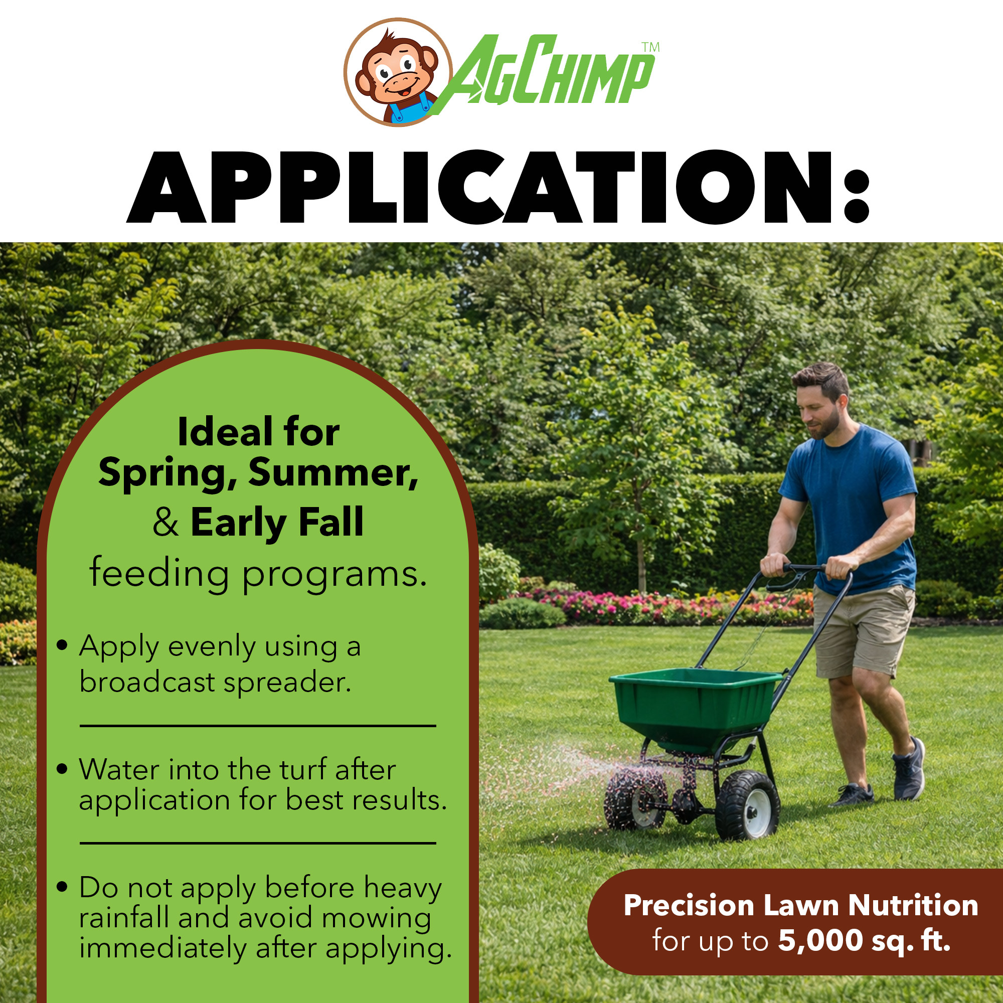 AgChimp 24-0-11 Professional Lawn Maintenance Fertilizer, 16lbs
