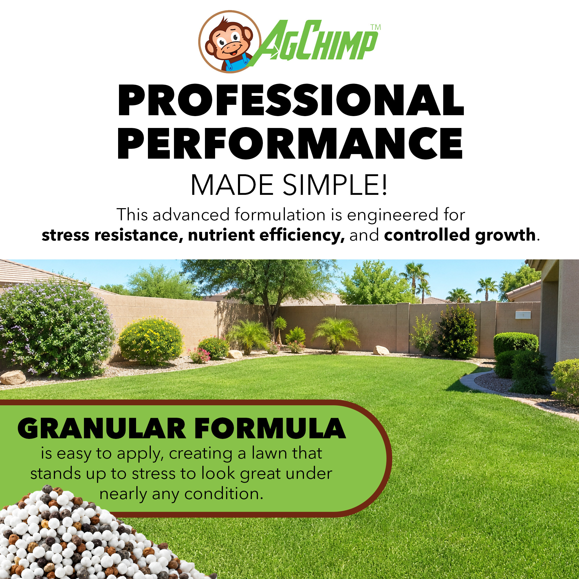 AgChimp 5-0-20 with 2% Iron Professional Turf Fertilizer, 16lbs