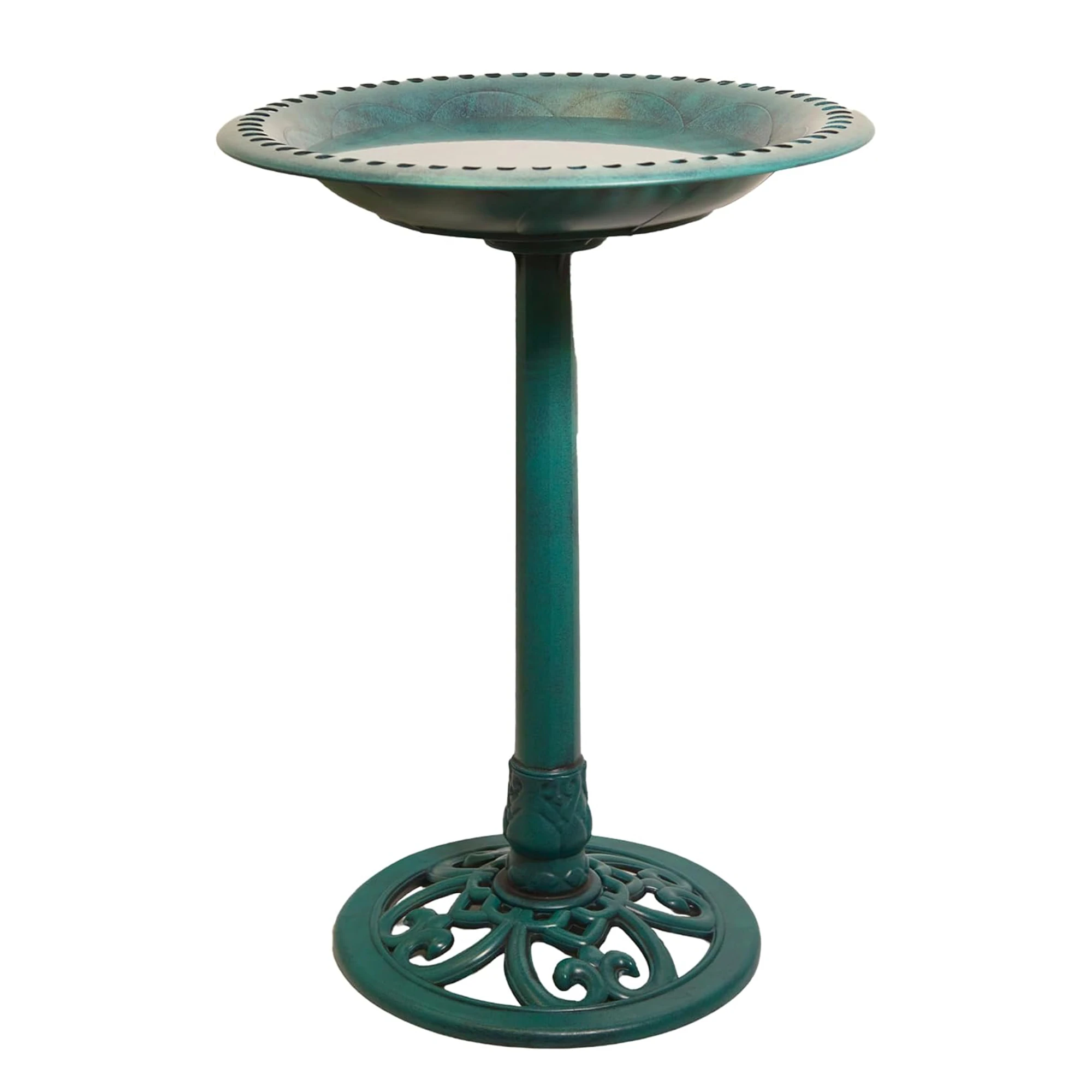 Armstrong Wild Bird Food Feather & Forge Elegant Polymer Bird Bath, Jade, 27in