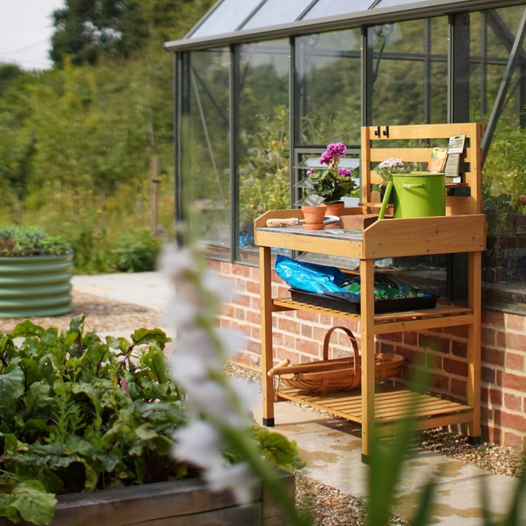 VegTrug Cedar Potting Table for Everyday Gardening, Natural