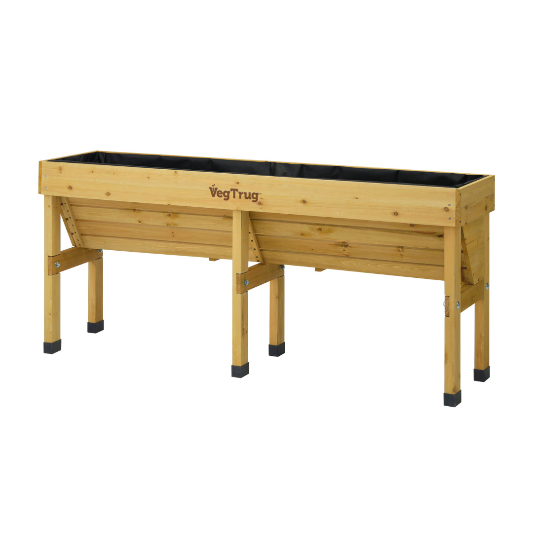 VegTrug Wall Hugger Cedar Wood Raised Garden Planter, Natural, Medium 1.8m