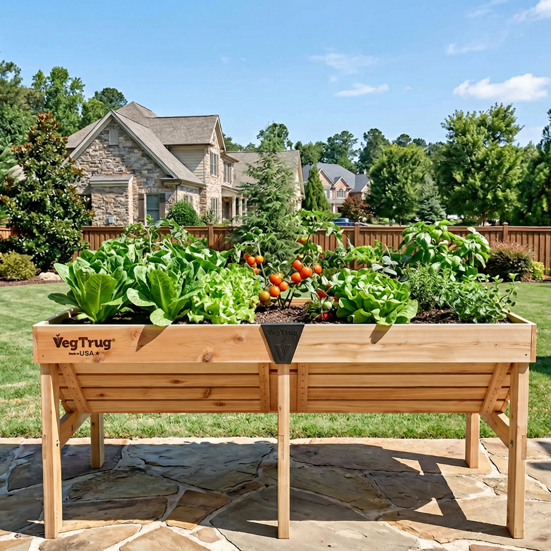 VegTrug Classic Raised Bed Red Uncoated Cedar Wood Planter, Natural, Medium 1.8m - Made in USA