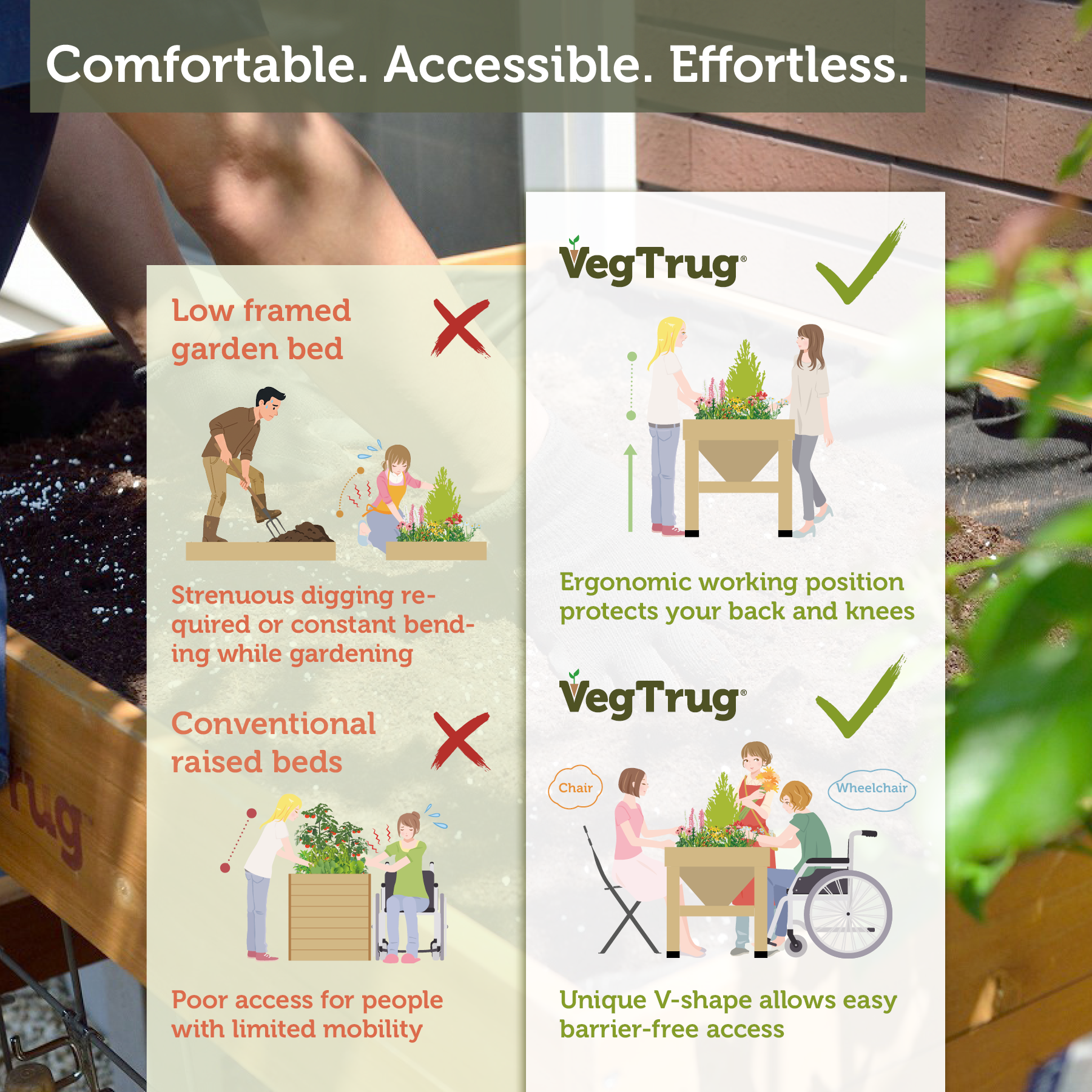 VegTrug Classic Raised Bed Cedar Wood Planter, Natural, Small 1m