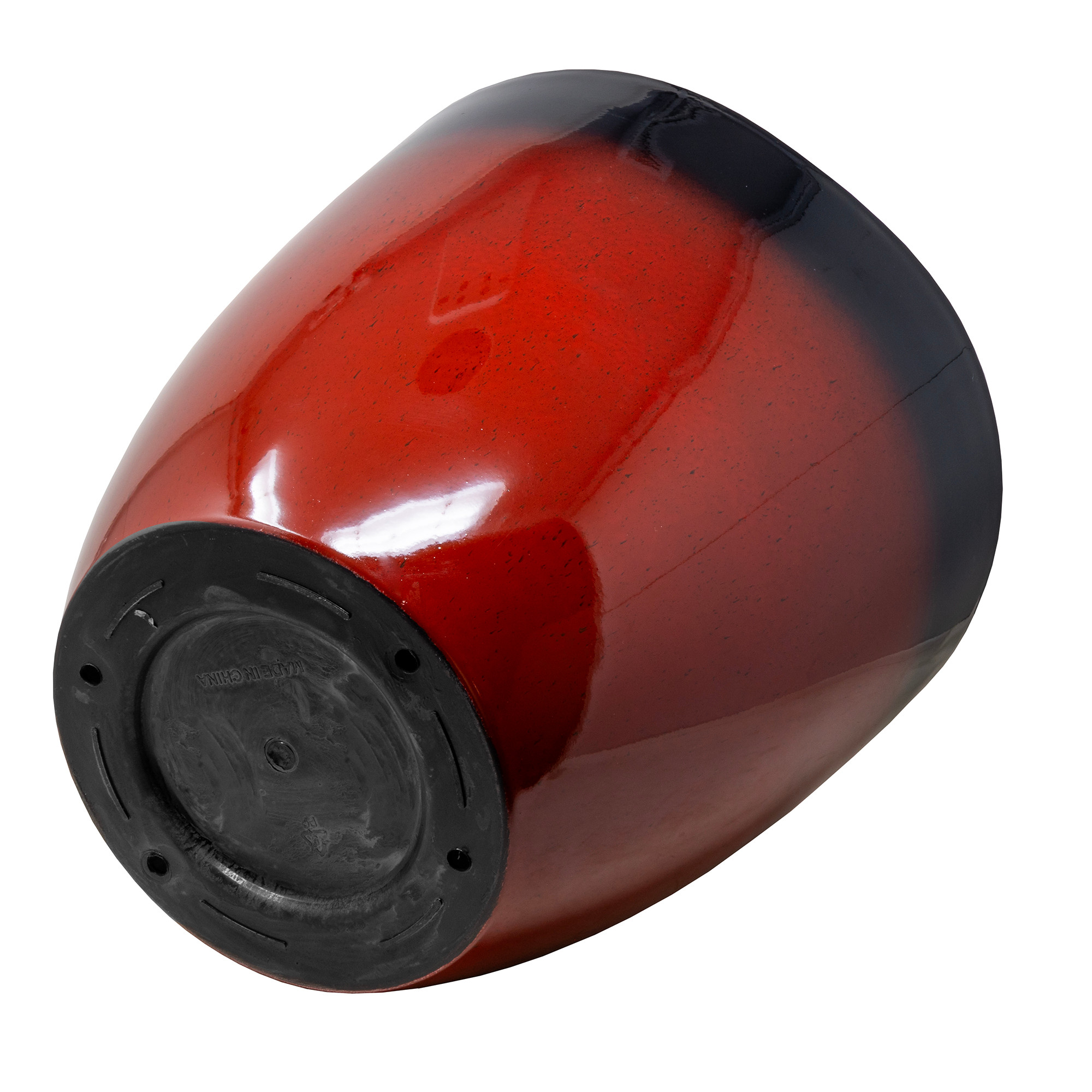 Garden Elements Silhouette Round Garden Planter, Red & Black, 15in