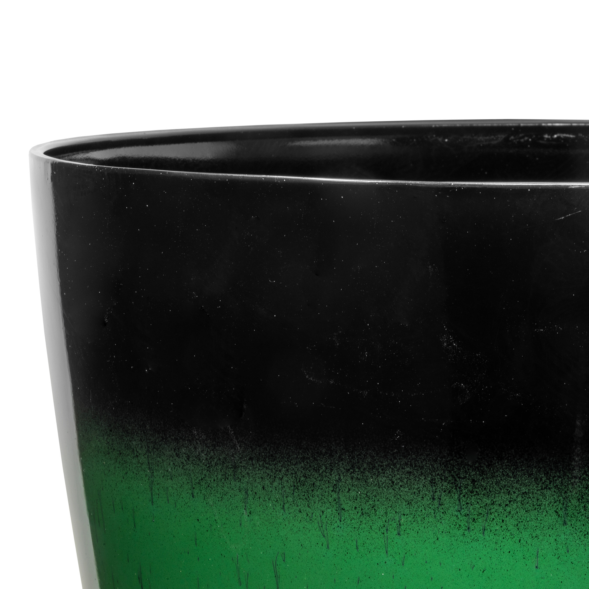 Garden Elements Silhouette Round Garden Planter, Green & Black, 15in