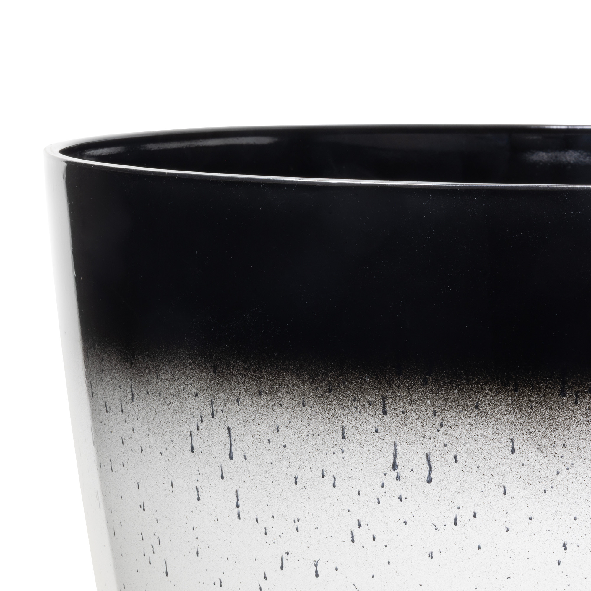Garden Elements Silhouette Round Garden Planter, White & Black, 15in