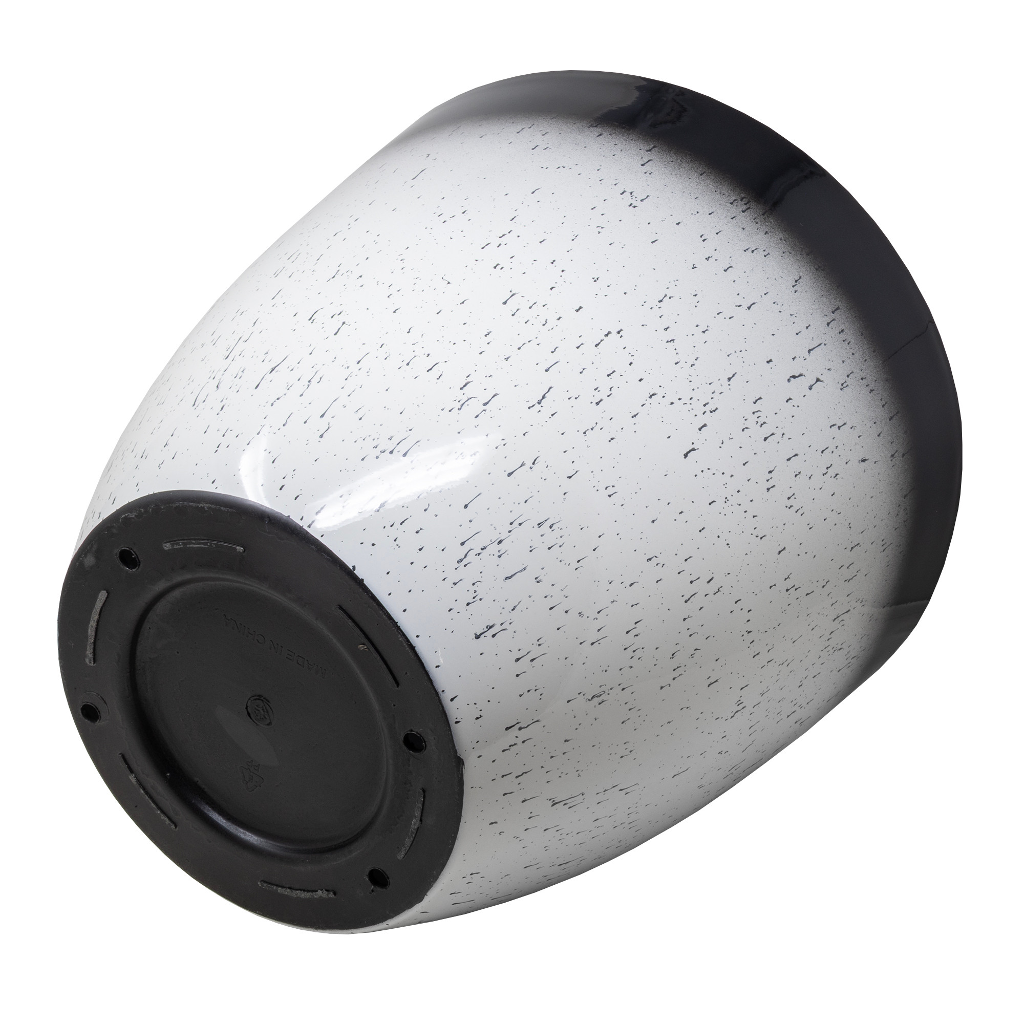 Garden Elements Silhouette Round Garden Planter, White & Black, 15in