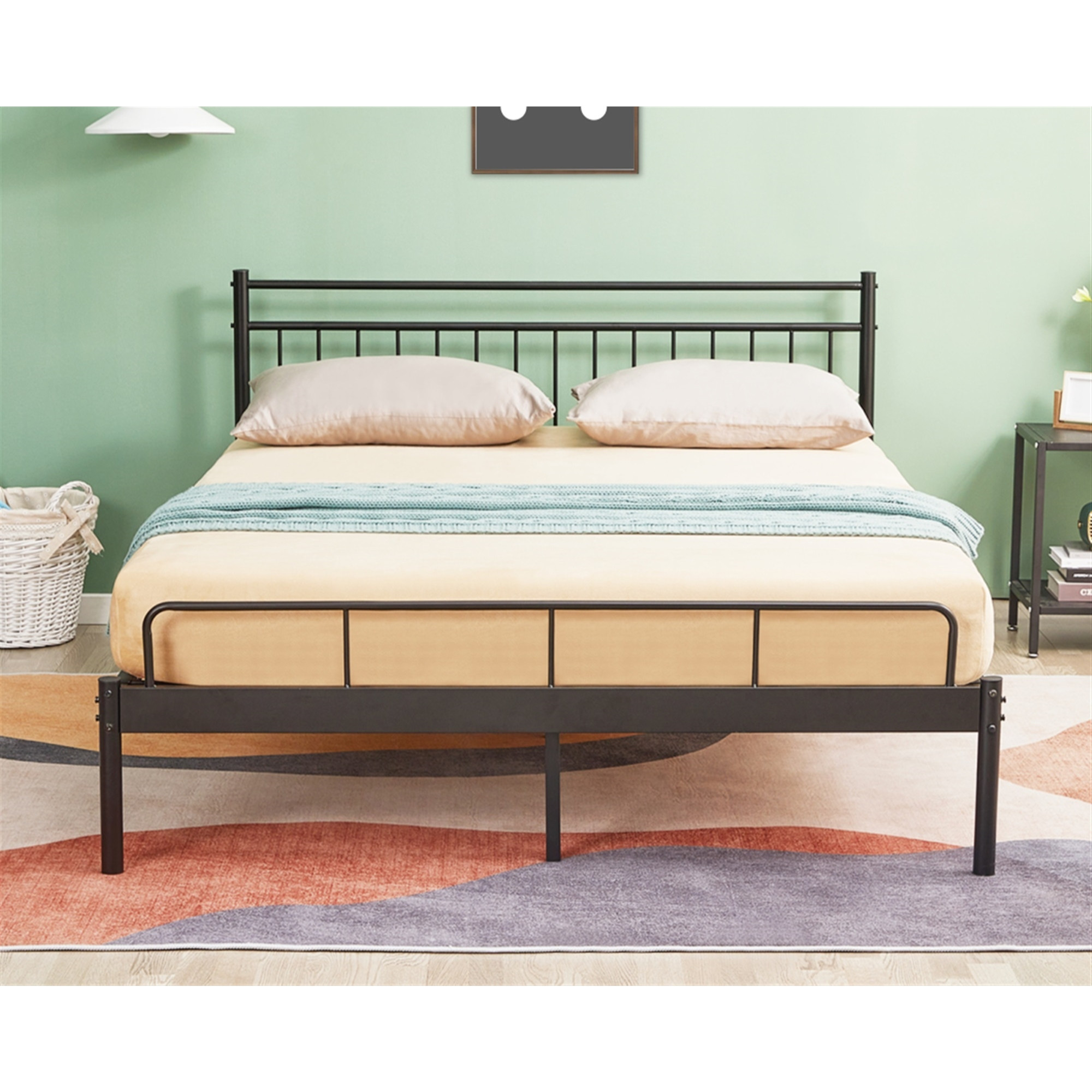 Garden Elements Luna Modern Metal Bed Frame with Underneath Storage Space
