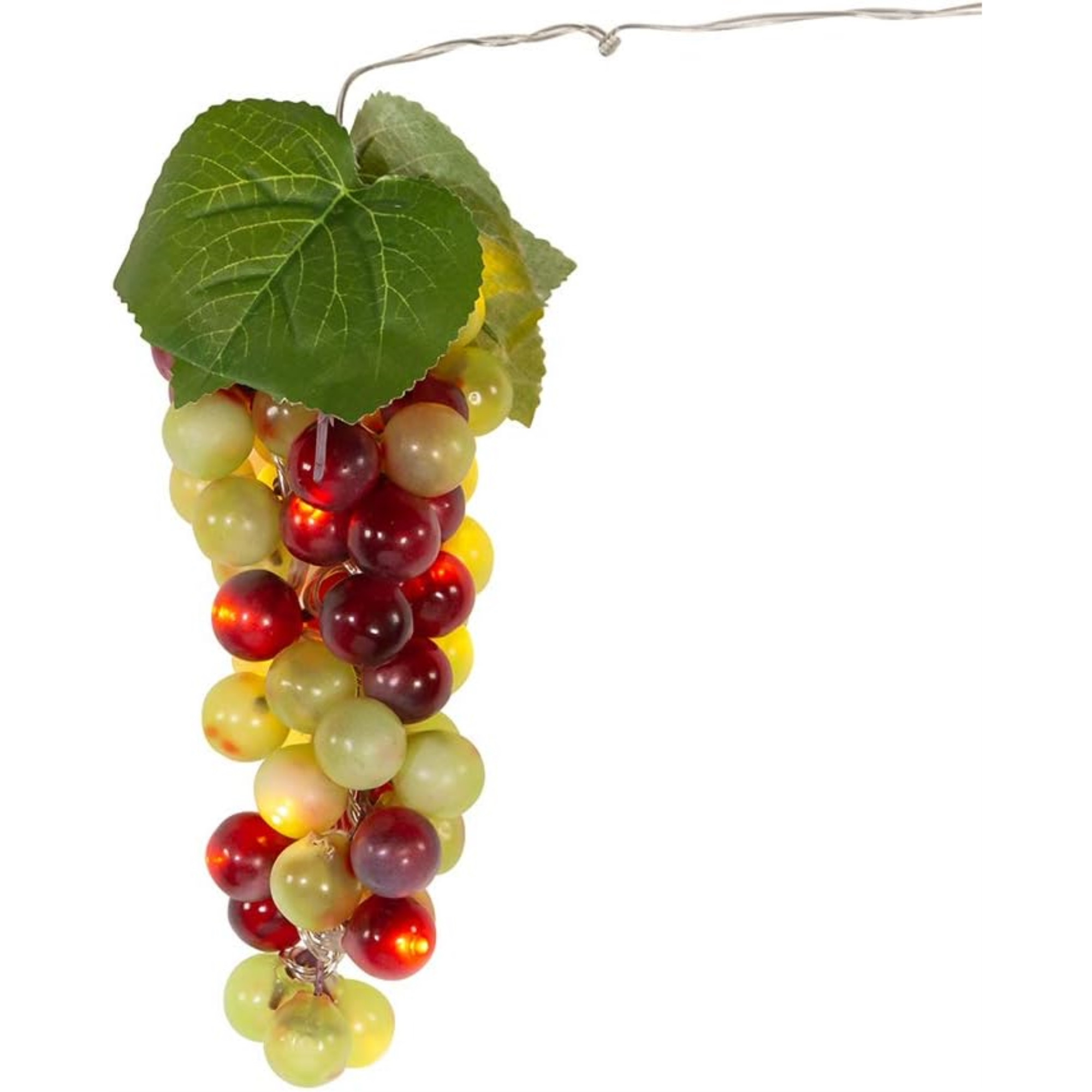 Kurt Adler Battery Operated Single Grape Cluster, 20 Warm White LED Lights, 8"