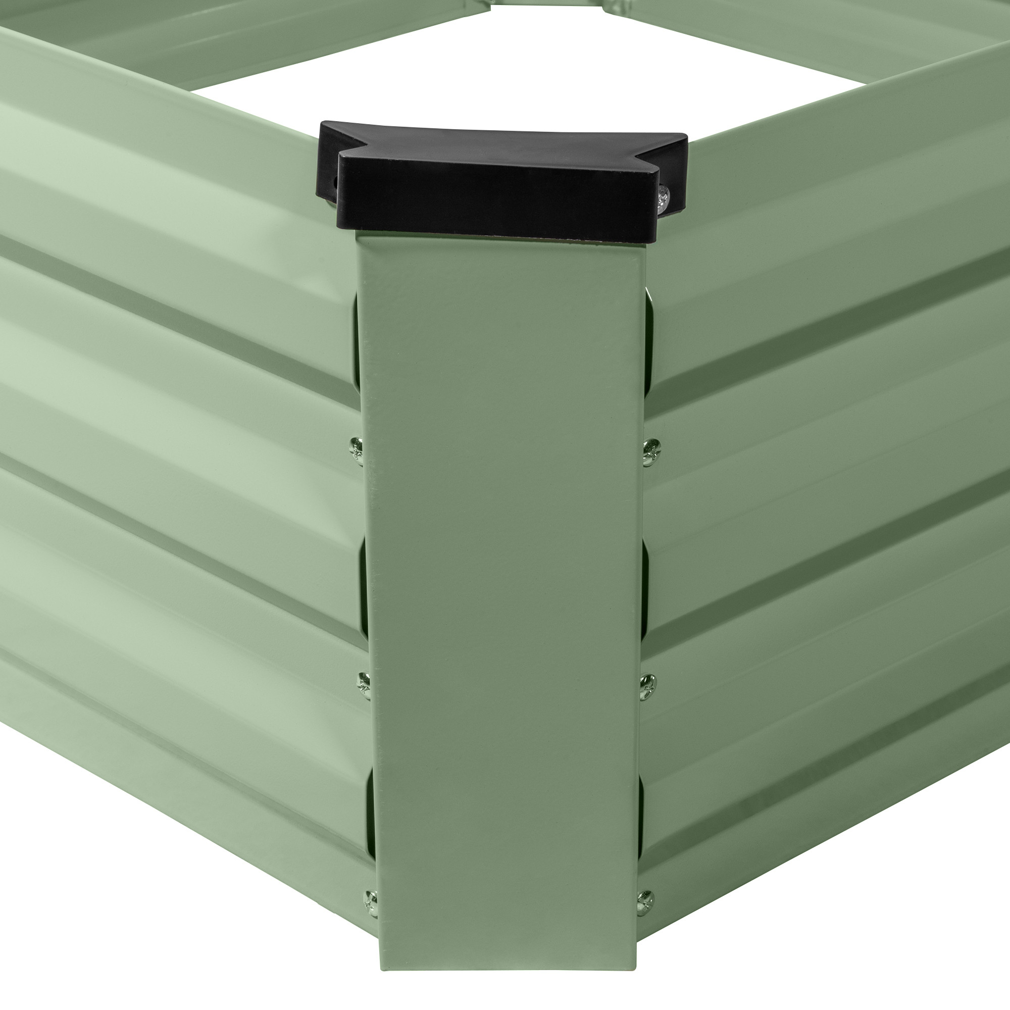 Garden Elements Metal Raised Garden Bed, Square, Light Green