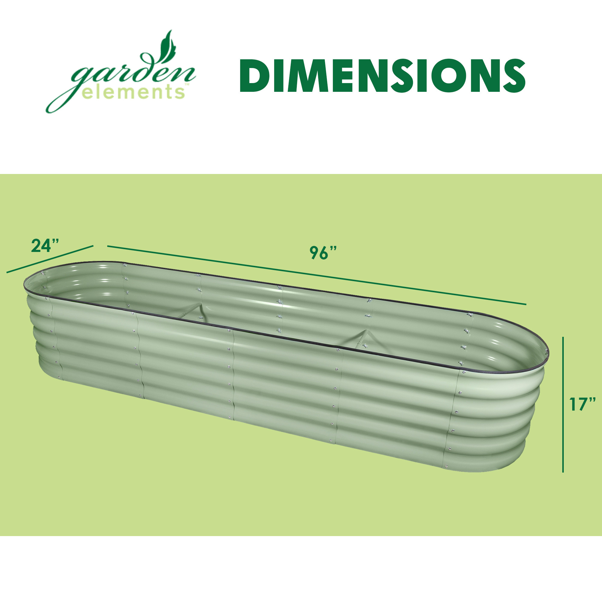 Garden Elements 9-1 Design Premium Raised Garden Bed, Light Green