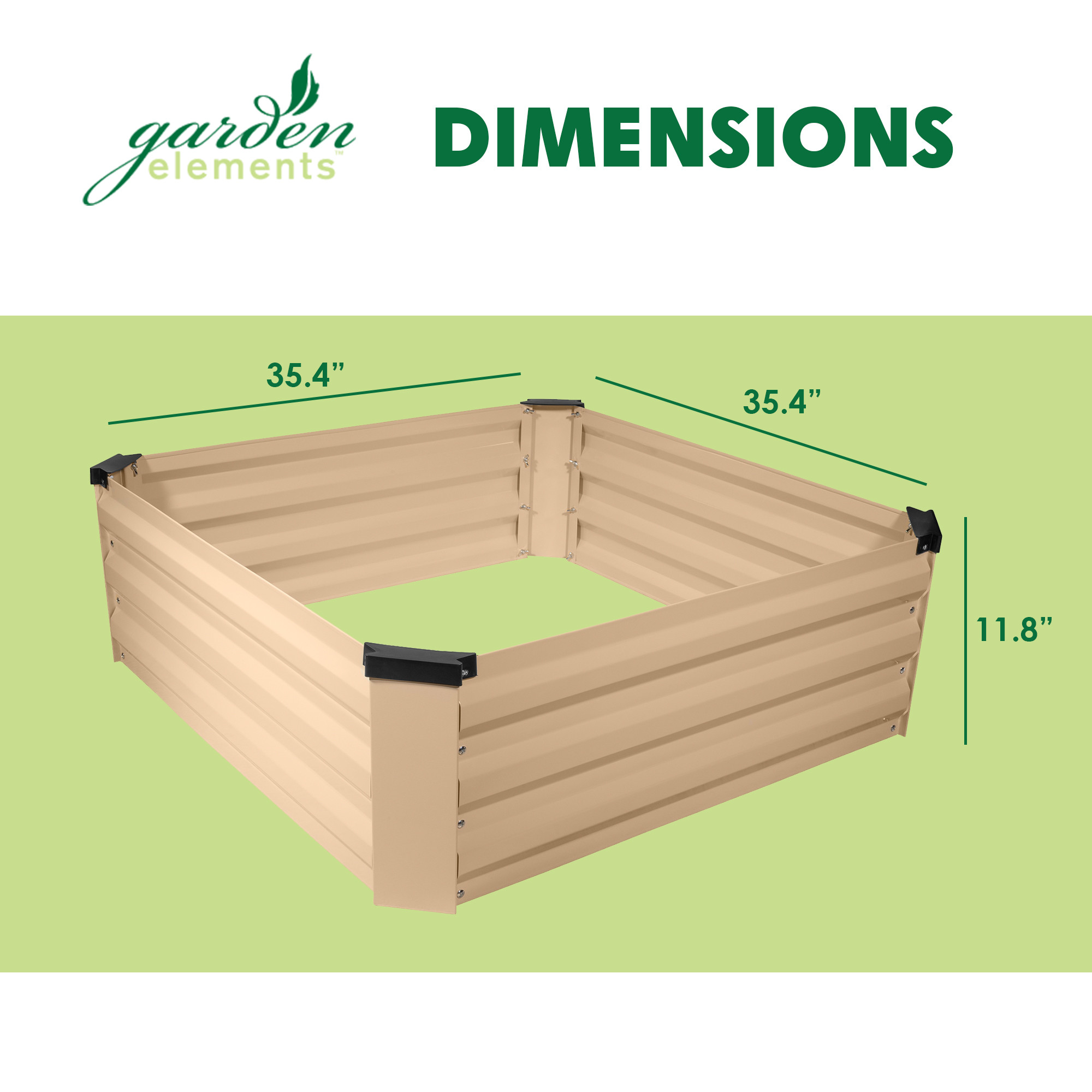 Garden Elements Metal Raised Garden Bed, Square