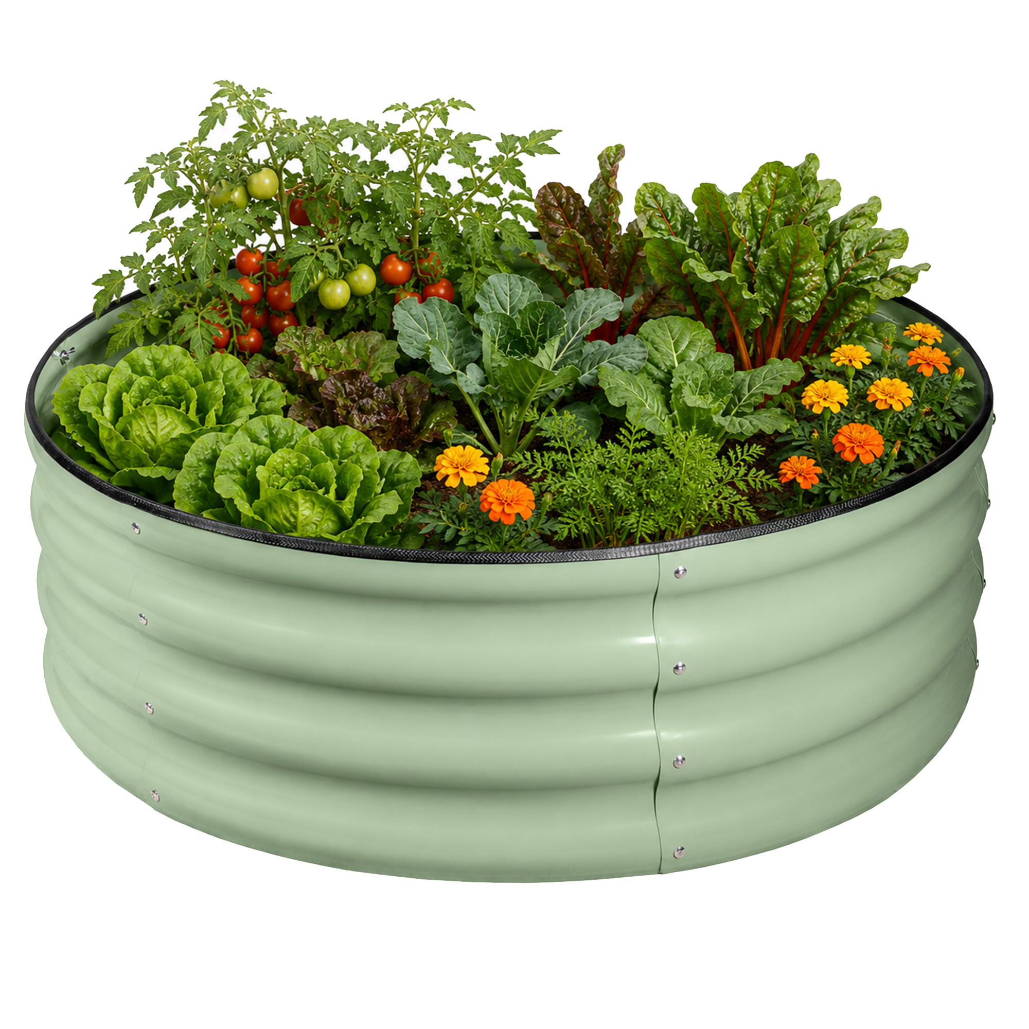 Garden Elements Metal Raised Garden Bed, Round