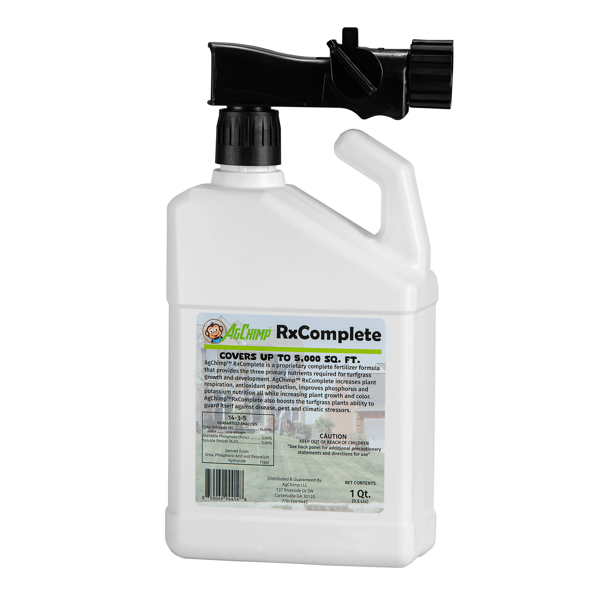AgChimp RxComplete 14-3-5 Bio-Active Liquid Lawn Fertilizer, 1qt