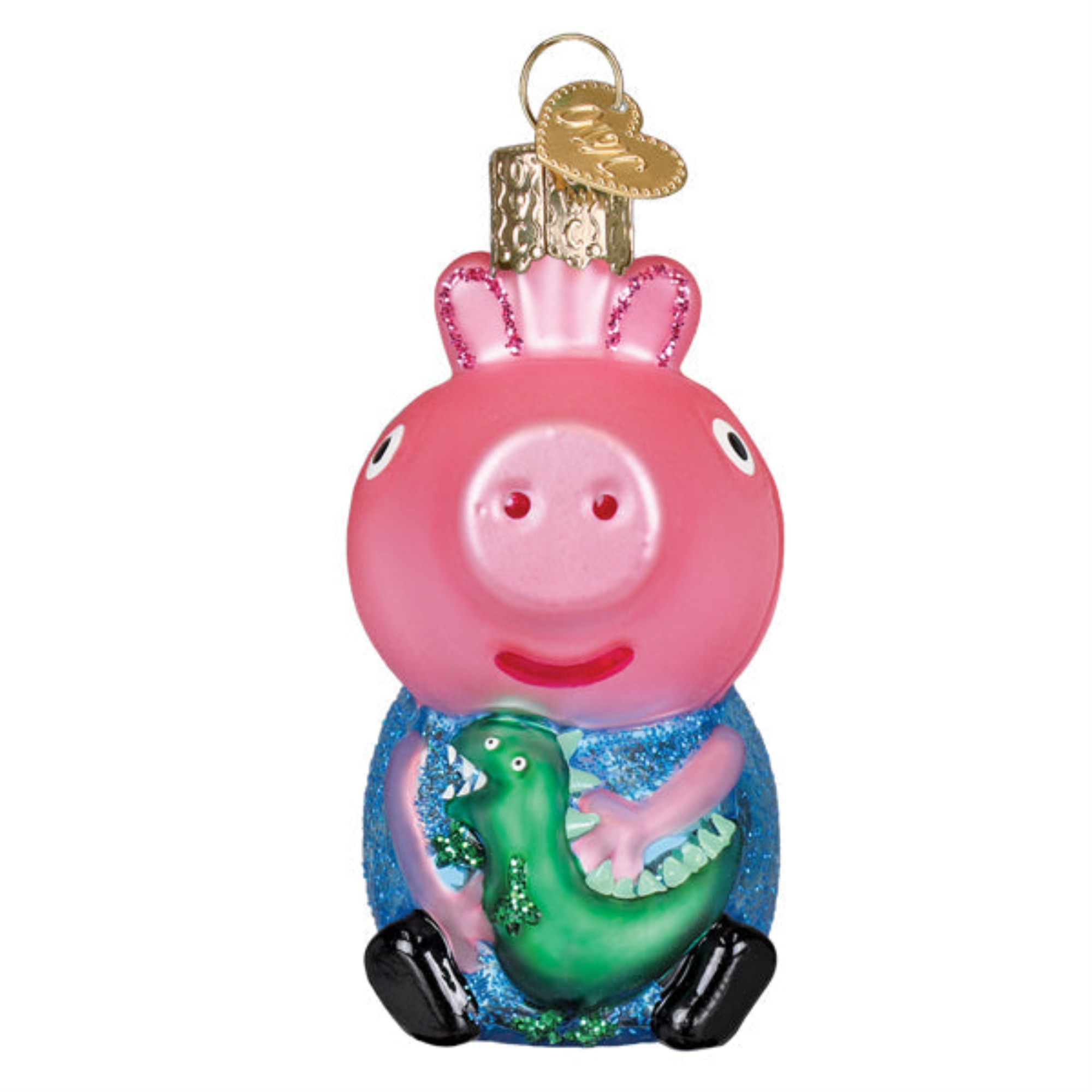 Old World Christmas Blown Glass Ornament for Christmas Tree, George Pig