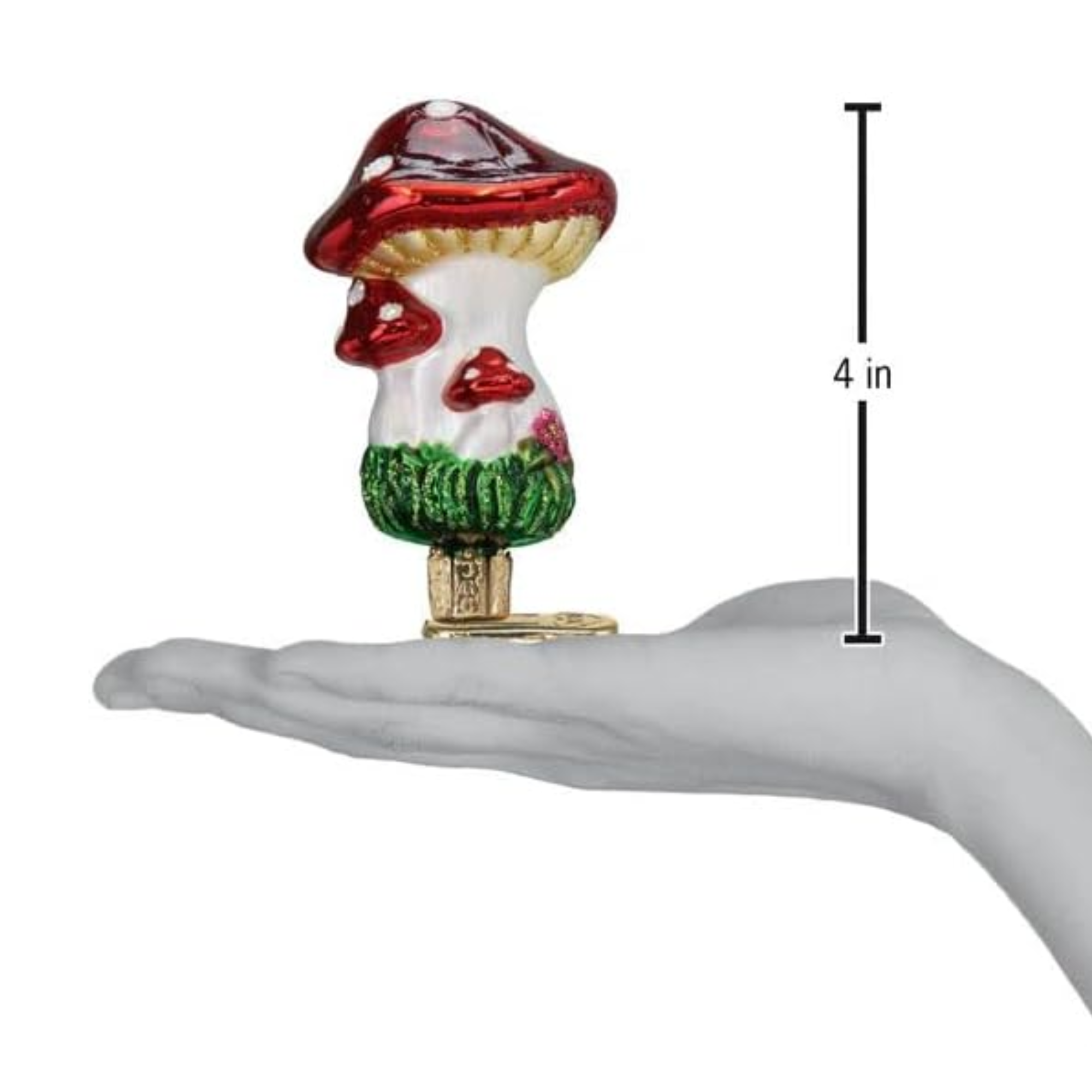 Old World Christmas Blown Glass Ornament for Christmas Tree, Clip-On Mushroom