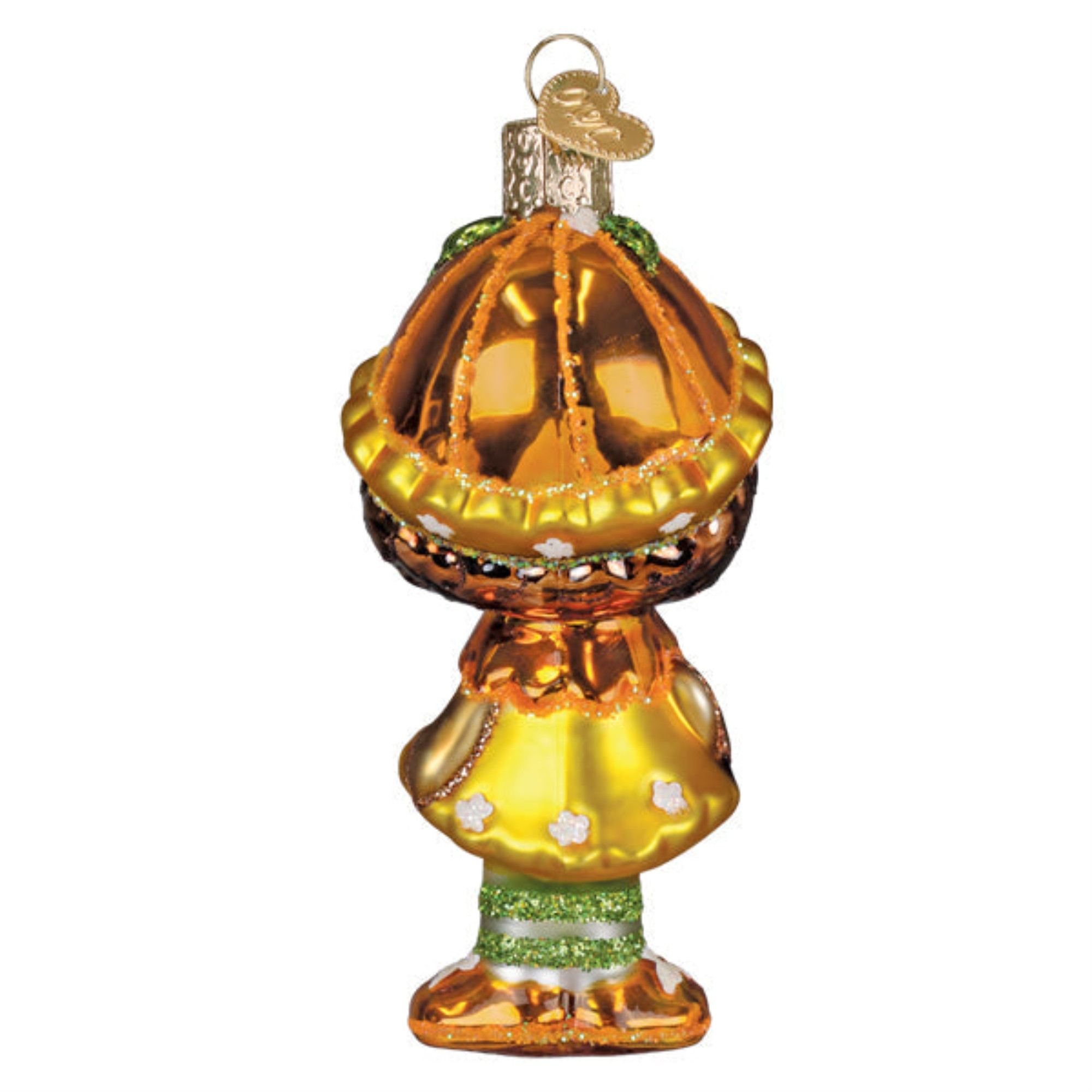 Old World Christmas Blown Glass Ornament for Christmas Tree, Orange Blossom