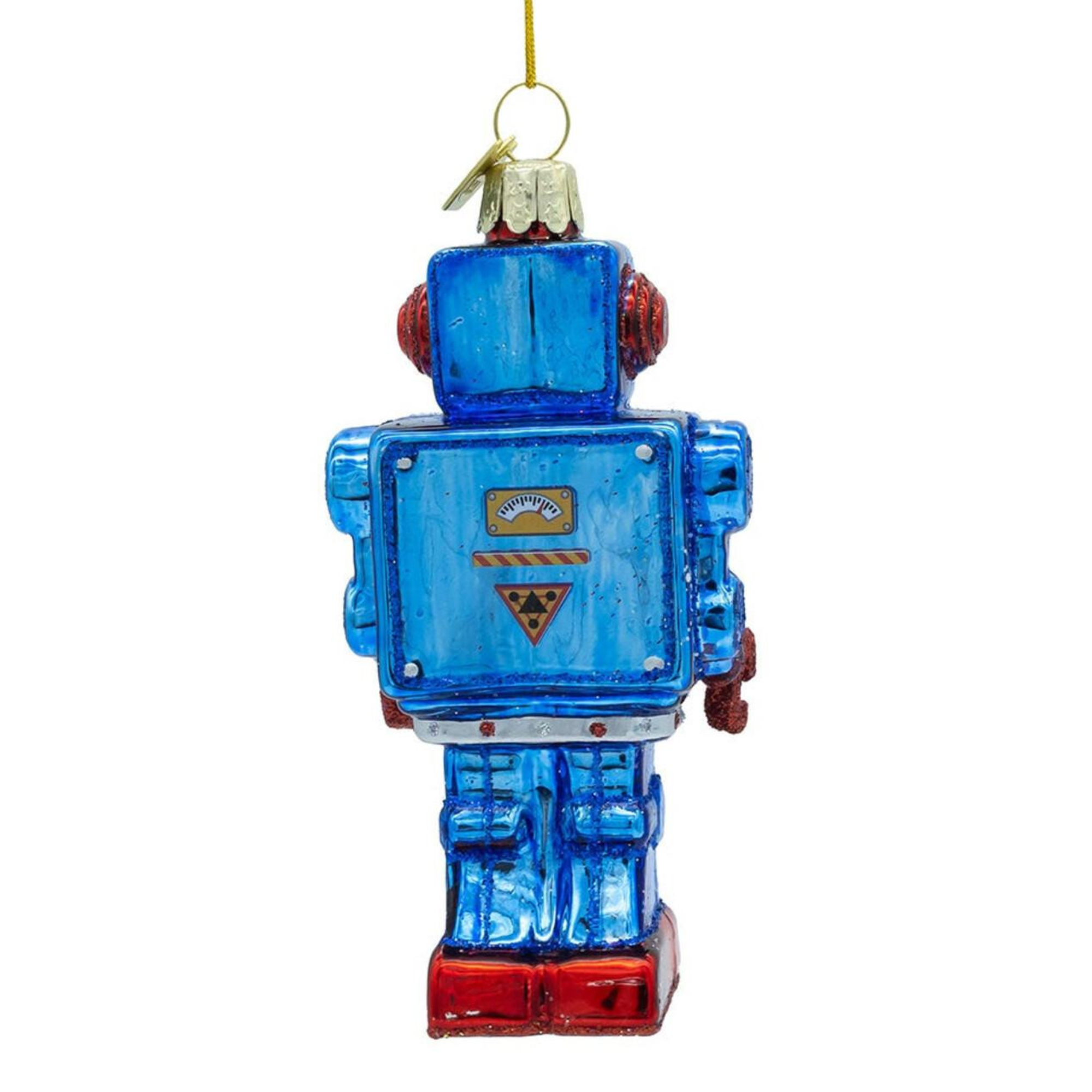 Kurt Adler Noble Gems Glass Vintage Robot Toy Ornament, 4in