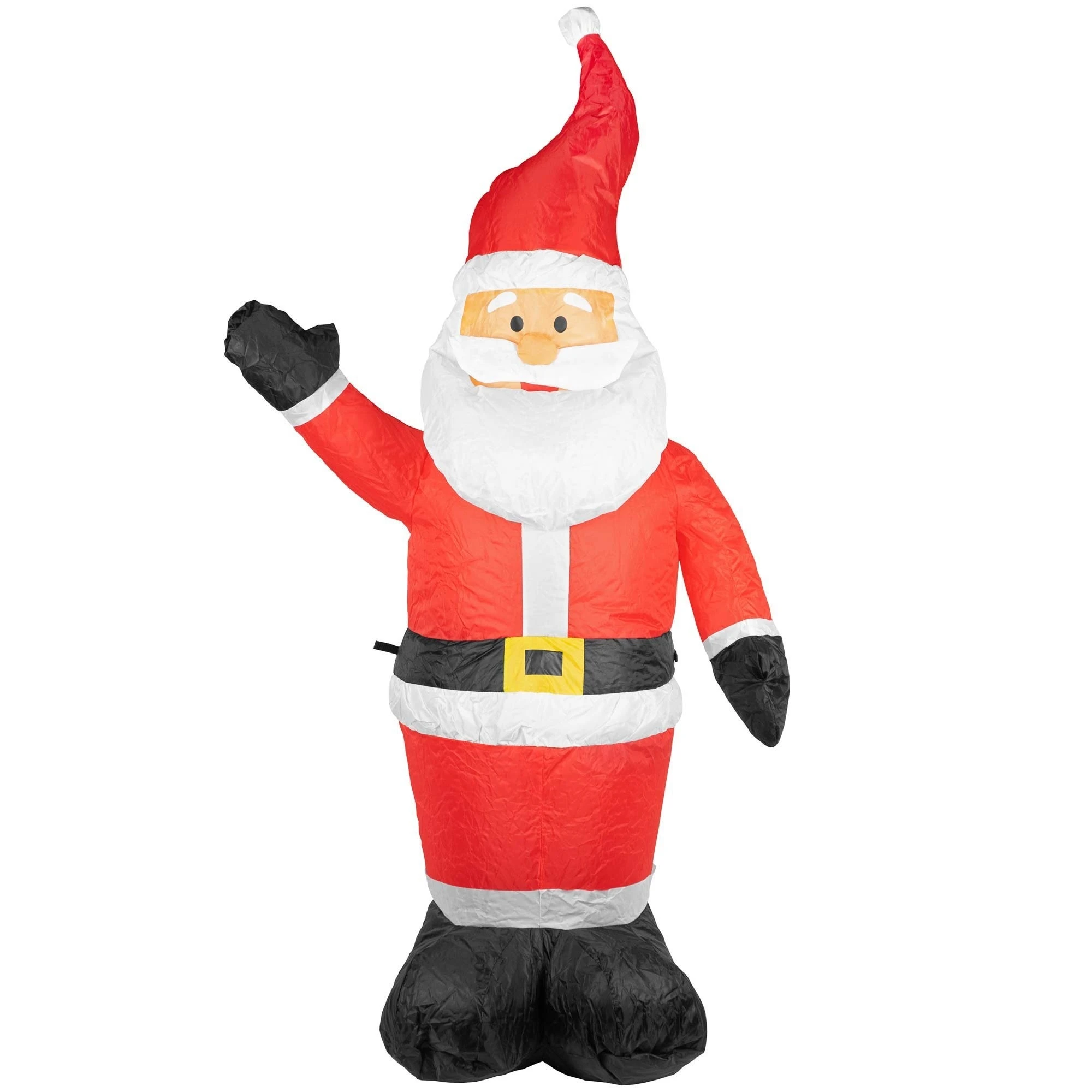 ProductWorks Candy Cane Lane Pre-Lit Inflatable Nylon Christmas Lawn Decoration, Santa