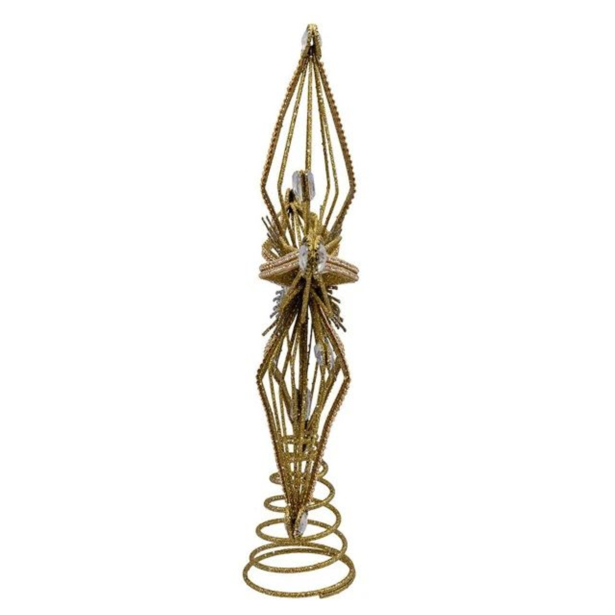 Kurt Adler Gold & Silver Metal Star Christmas Tree Topper, 12.5"