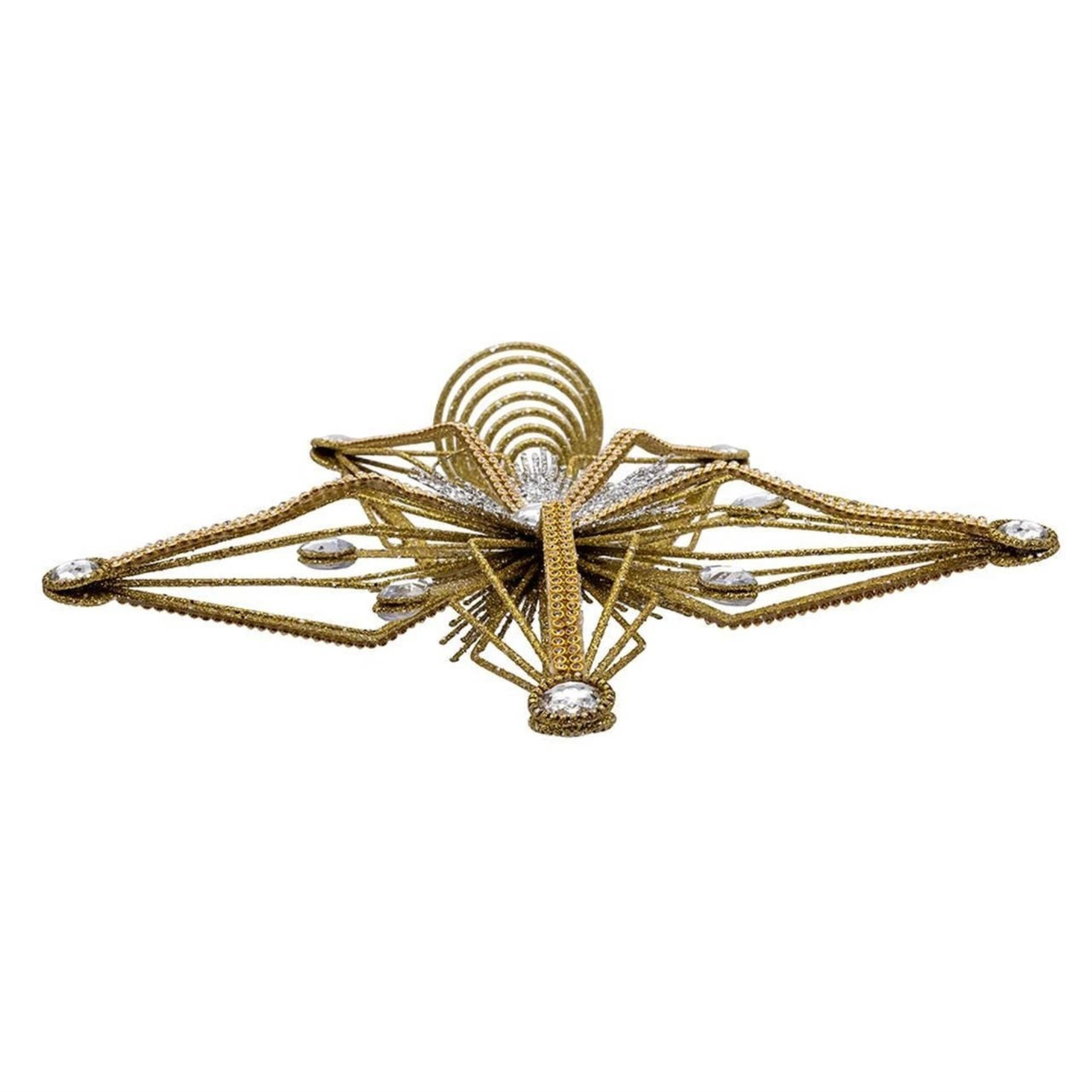 Kurt Adler Gold & Silver Metal Star Christmas Tree Topper, 12.5"
