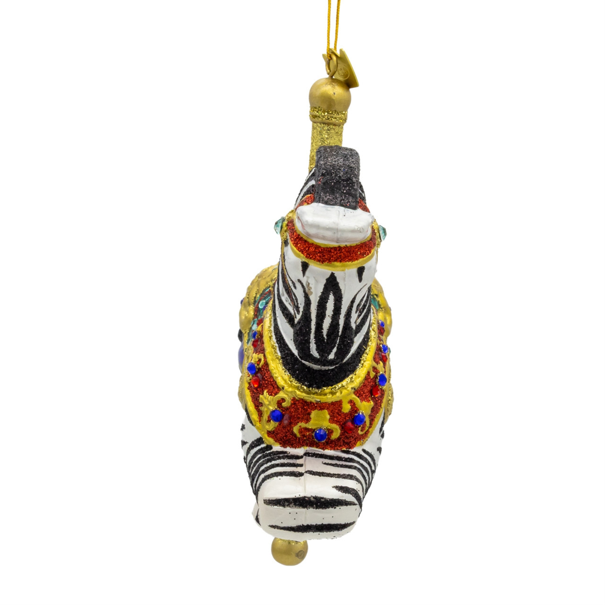 Kurt Adler Bellissimo Glass Collection Zebra Carousel Ornament, 6.5"