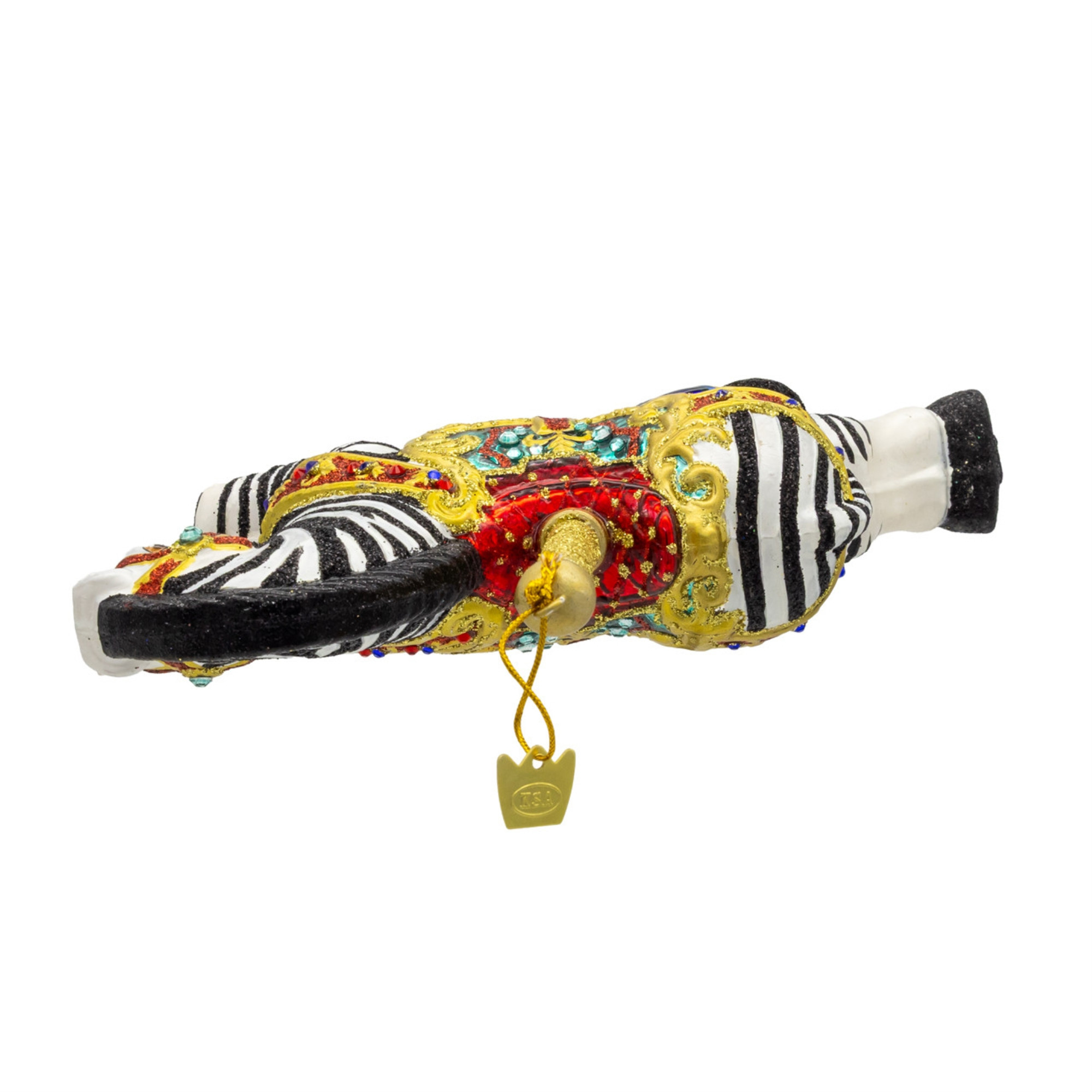 Kurt Adler Bellissimo Glass Collection Zebra Carousel Ornament, 6.5"