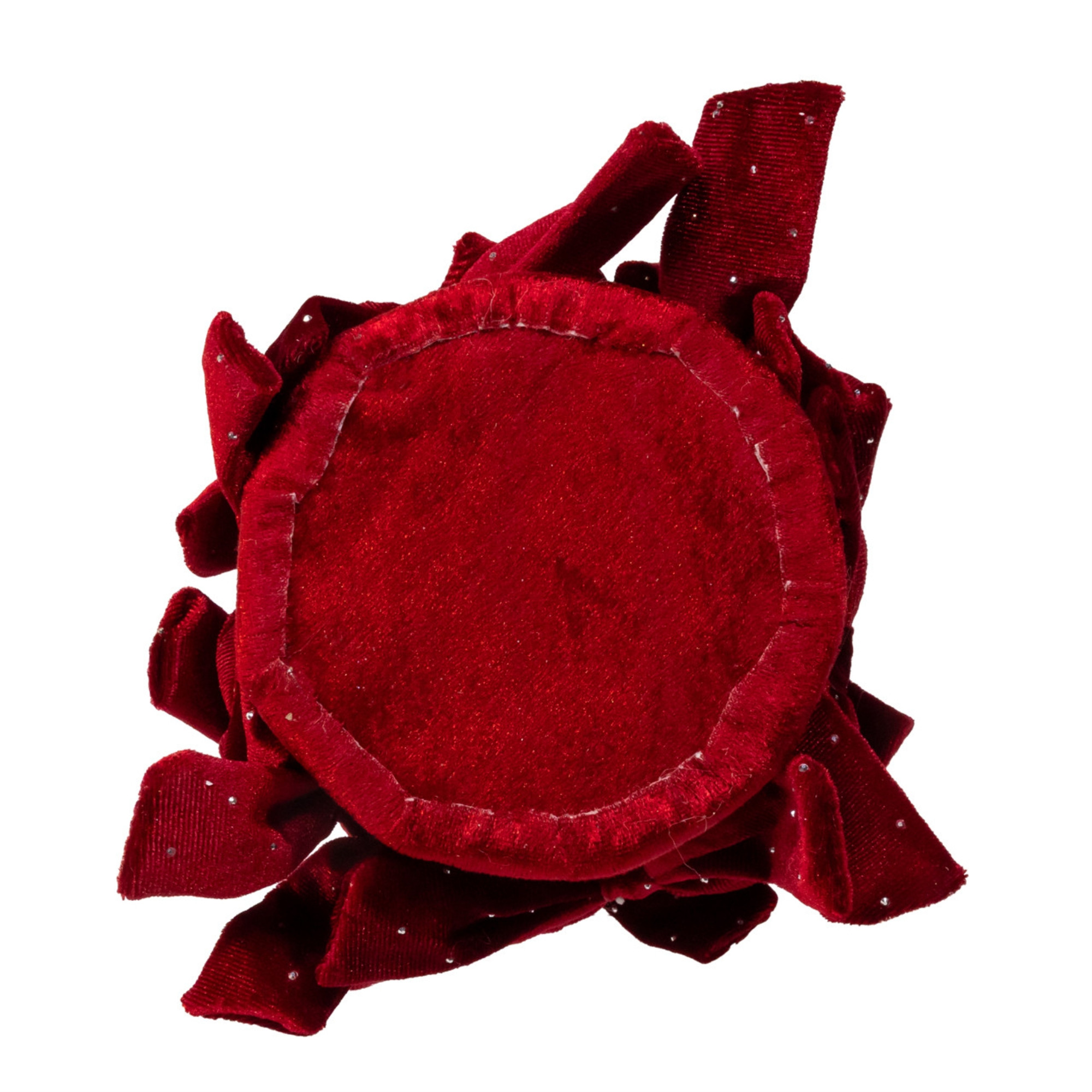 Kurt Adler Burgundy Bow Christmas Tree with Diamond Gemstones, 15.75"