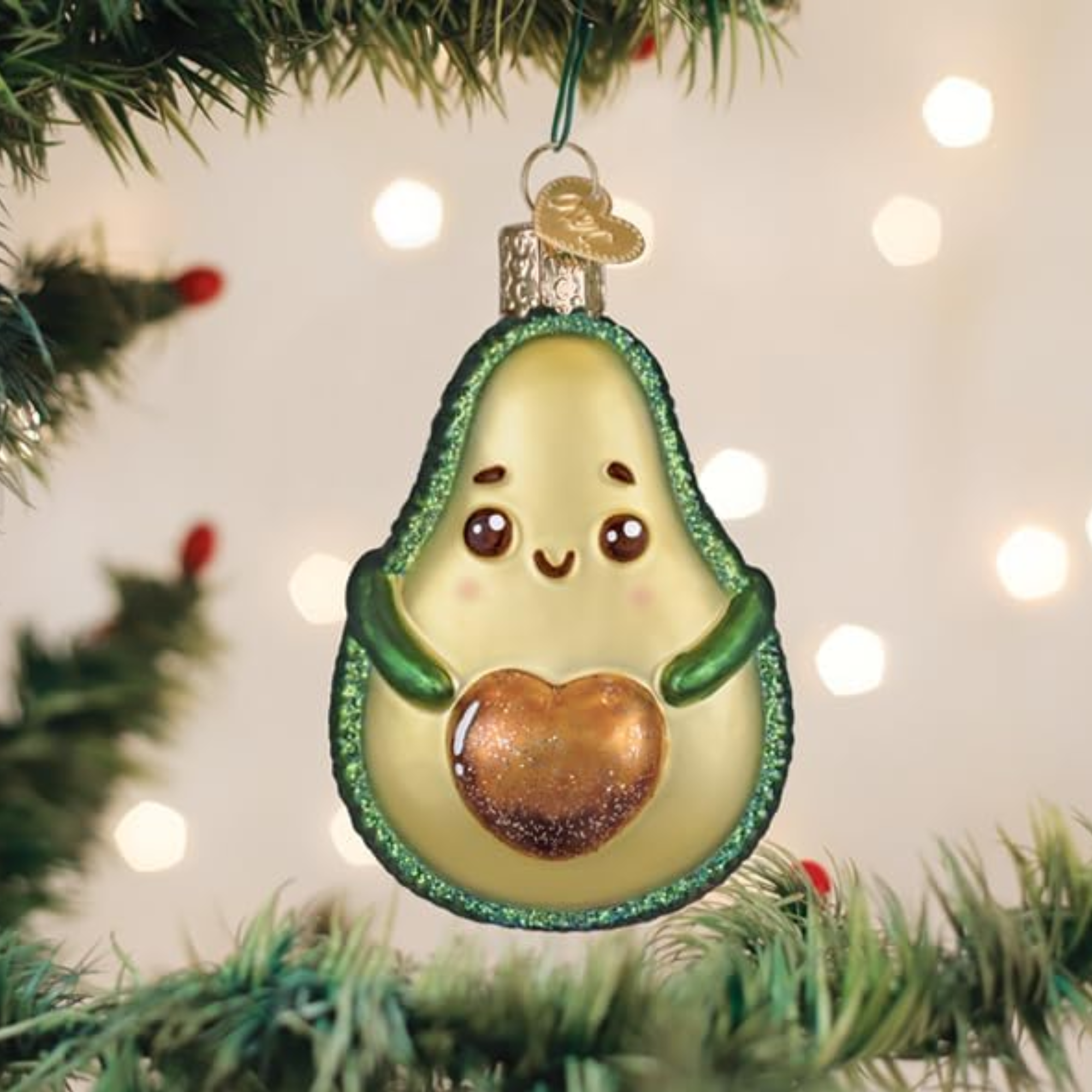 Old World Christmas Blown Glass Ornament Collection, Happy Avocado