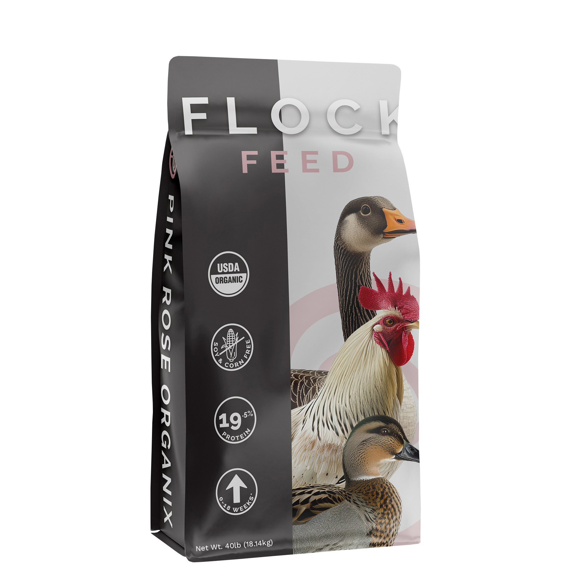 Pink Rose Organix Flock Grower Crumb Feed, 25lb