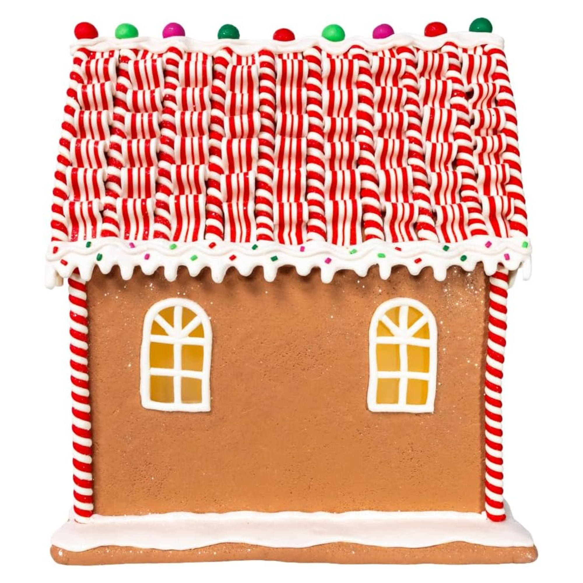 Kurt Adler Battery Operated Candy Stripe Gingerbread House, 15in