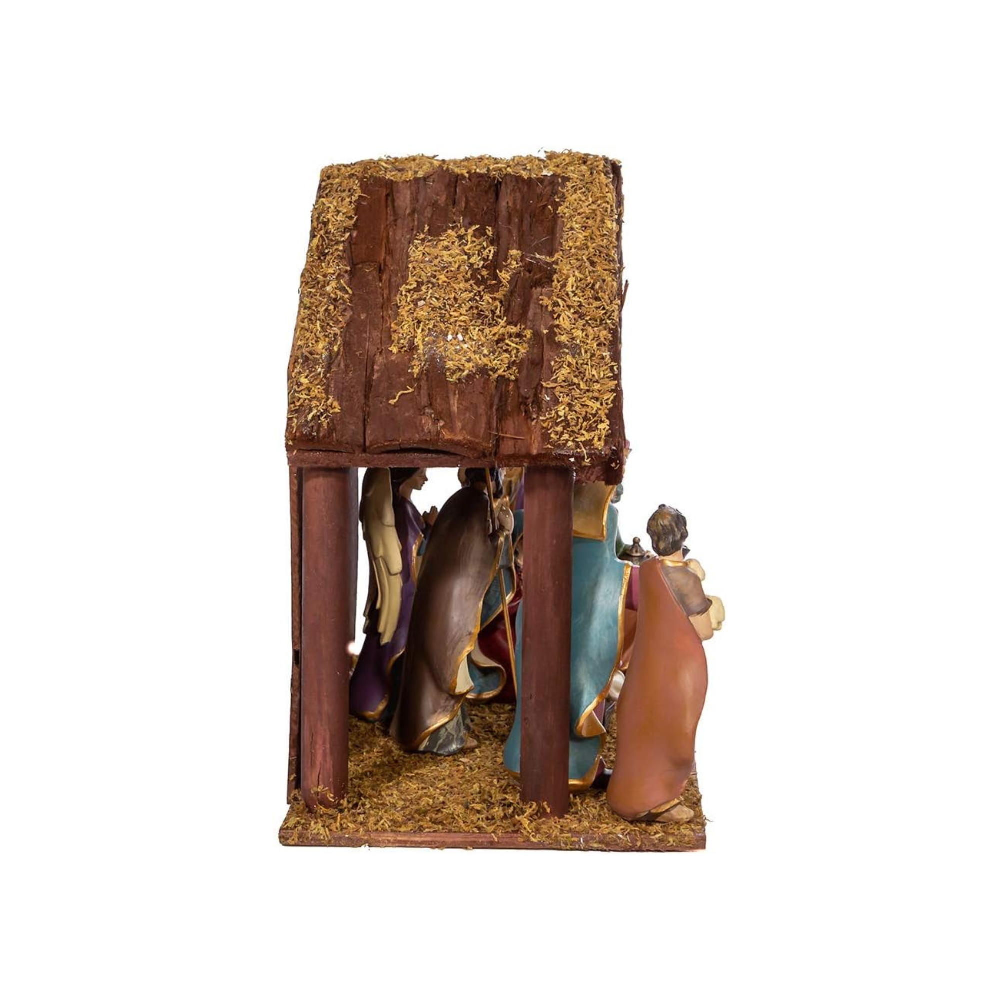 Kurt Adler Nativity Set with Wooden Stable, 8 Piece
