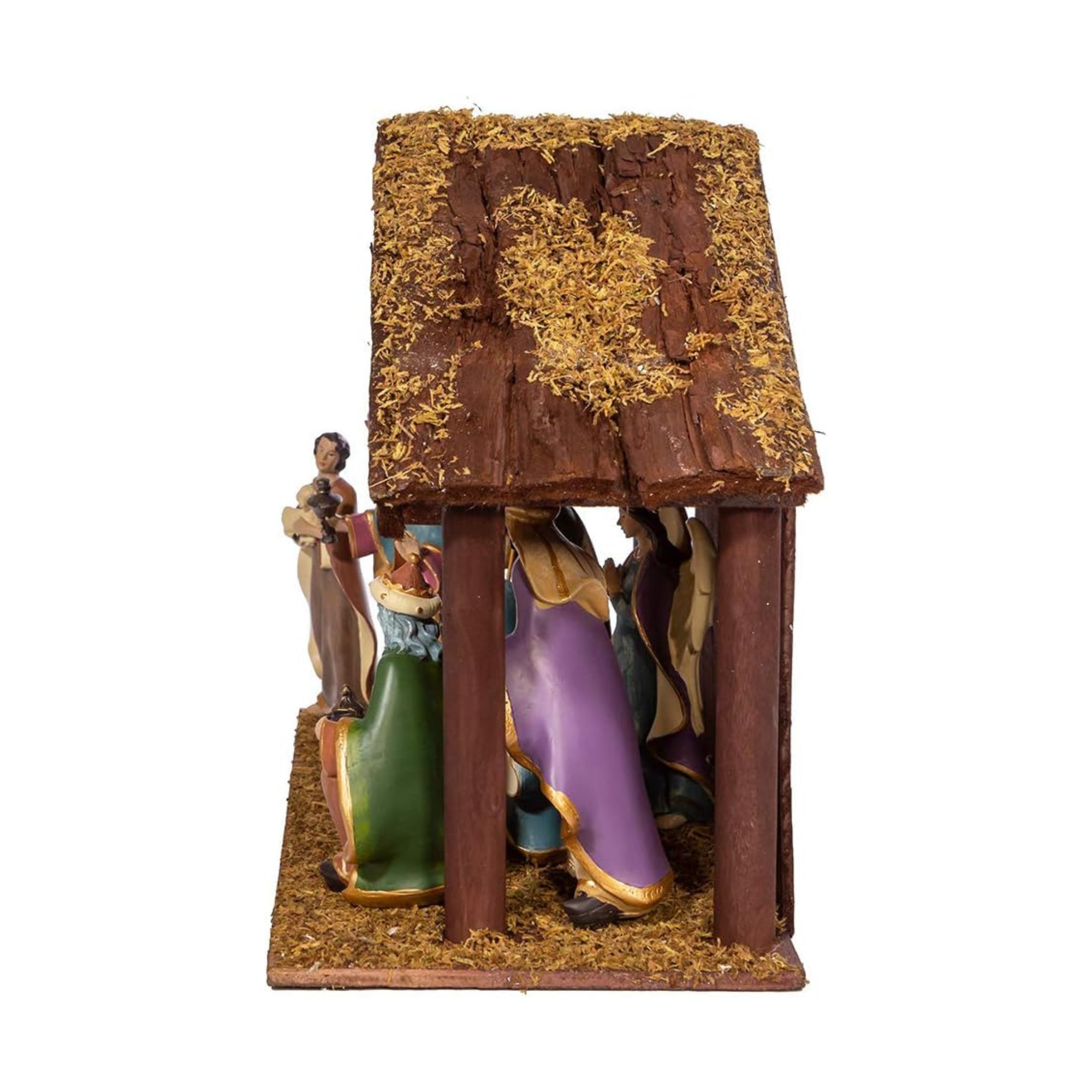 Kurt Adler Nativity Set with Wooden Stable, 8 Piece