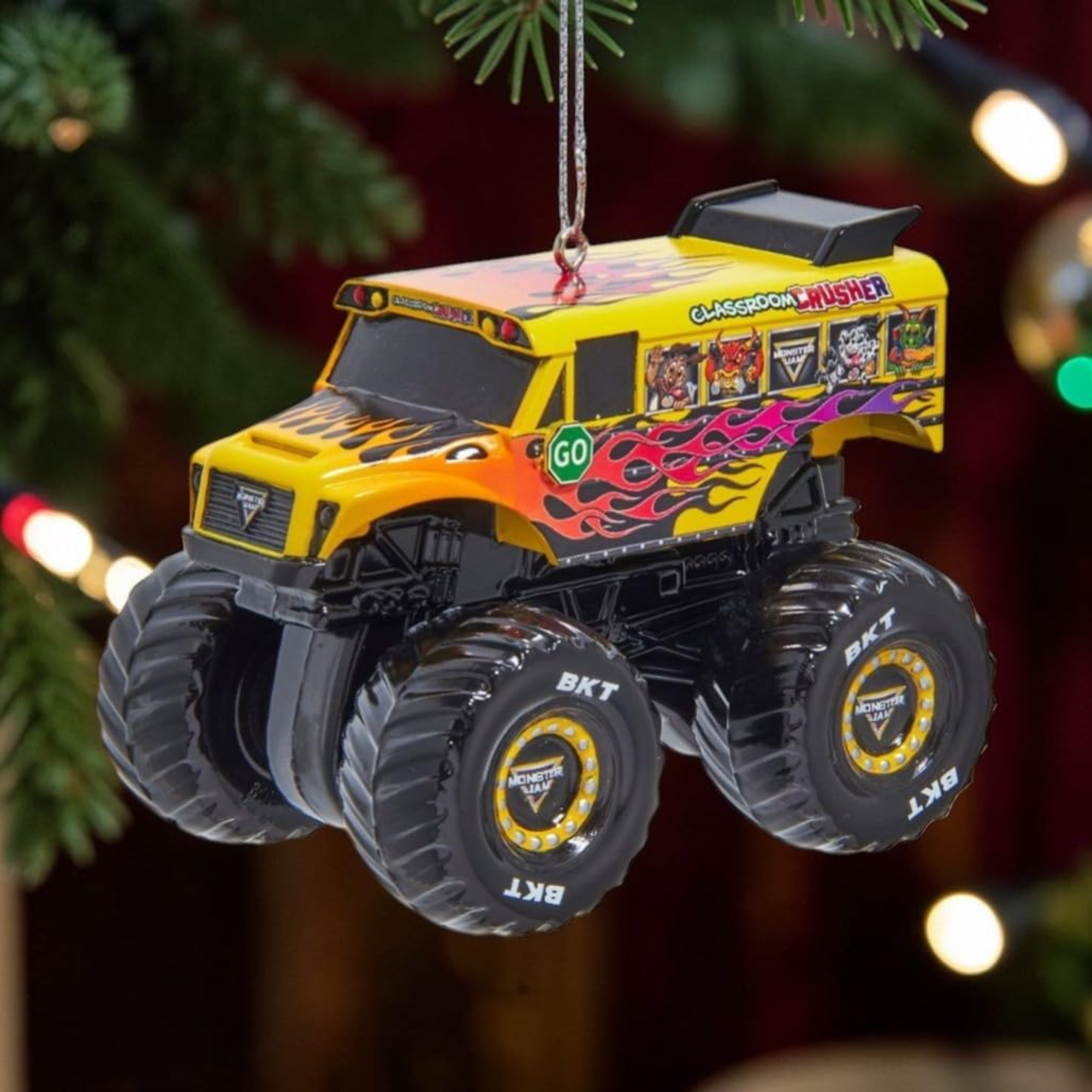 Kurt Adler Monster Jam Classroom Crusher Ornament, 3.5in