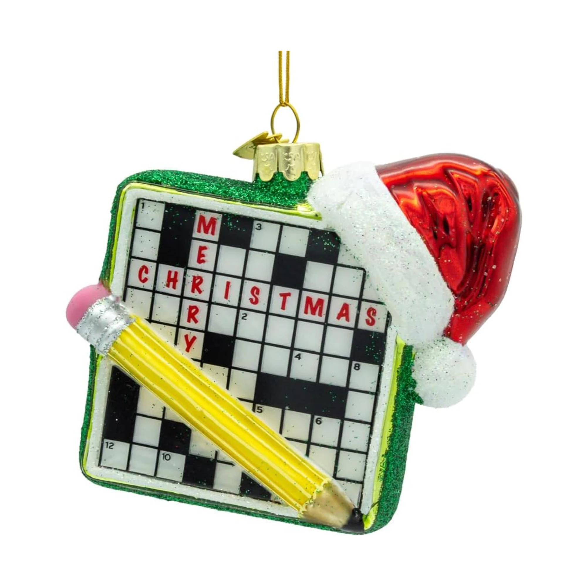 Kurt Adler Noble Gems Glass Ornament Collection, Crossword Puzzle