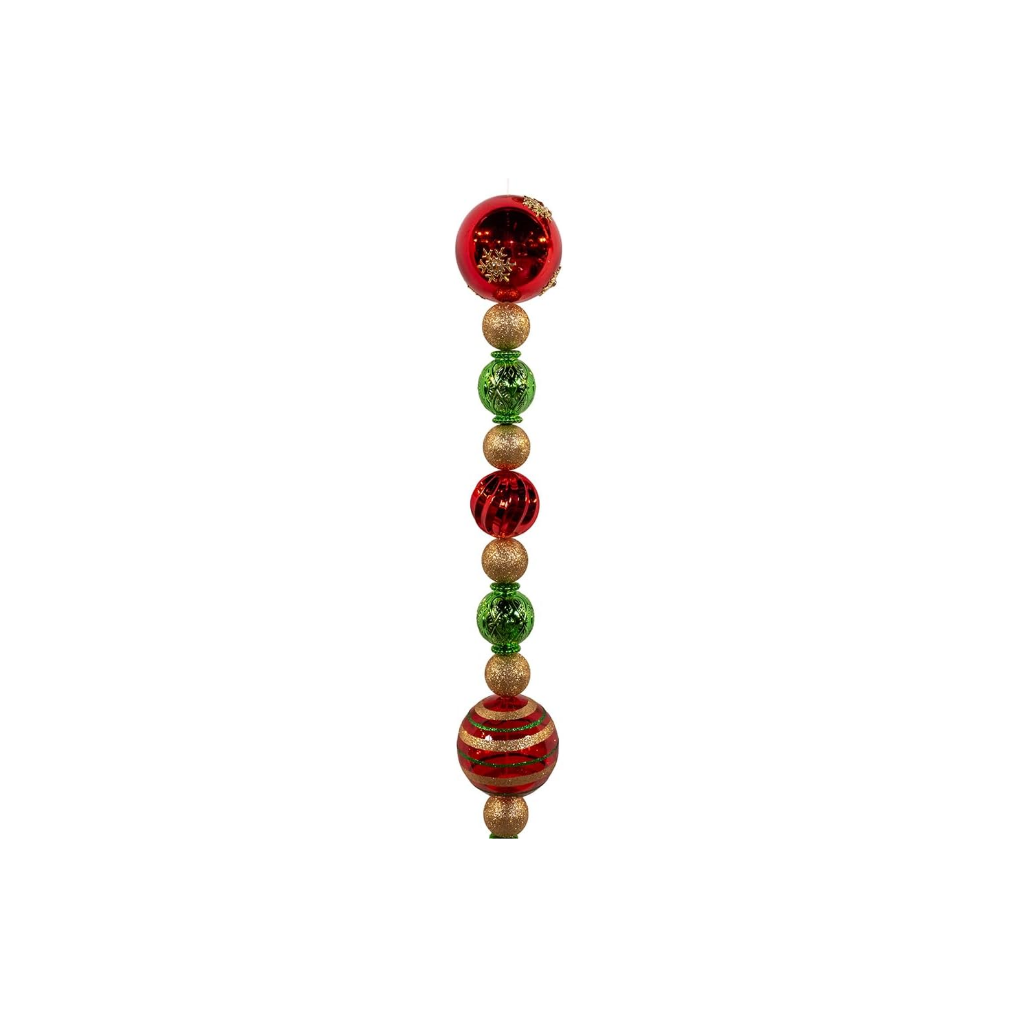 Kurt Adler Christmas Decoration, Jumbo Ball Garland, Red, Gold & Green, 6ft