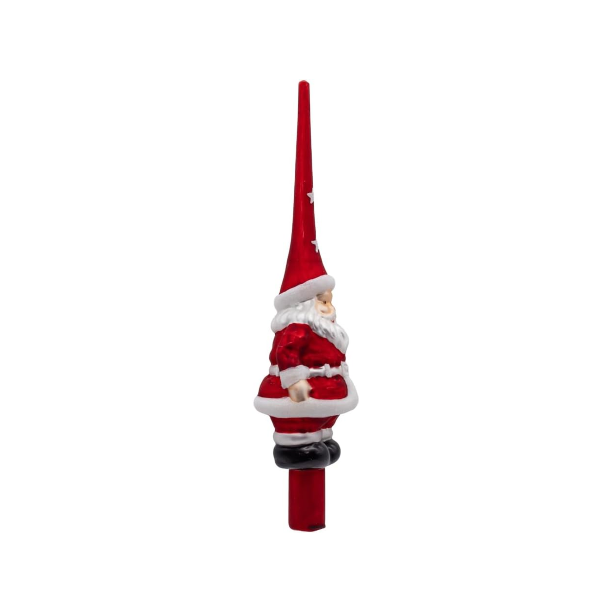 Kurt Adler Glass Tree Topper for Christmas Tree, Santa, Red, 12in