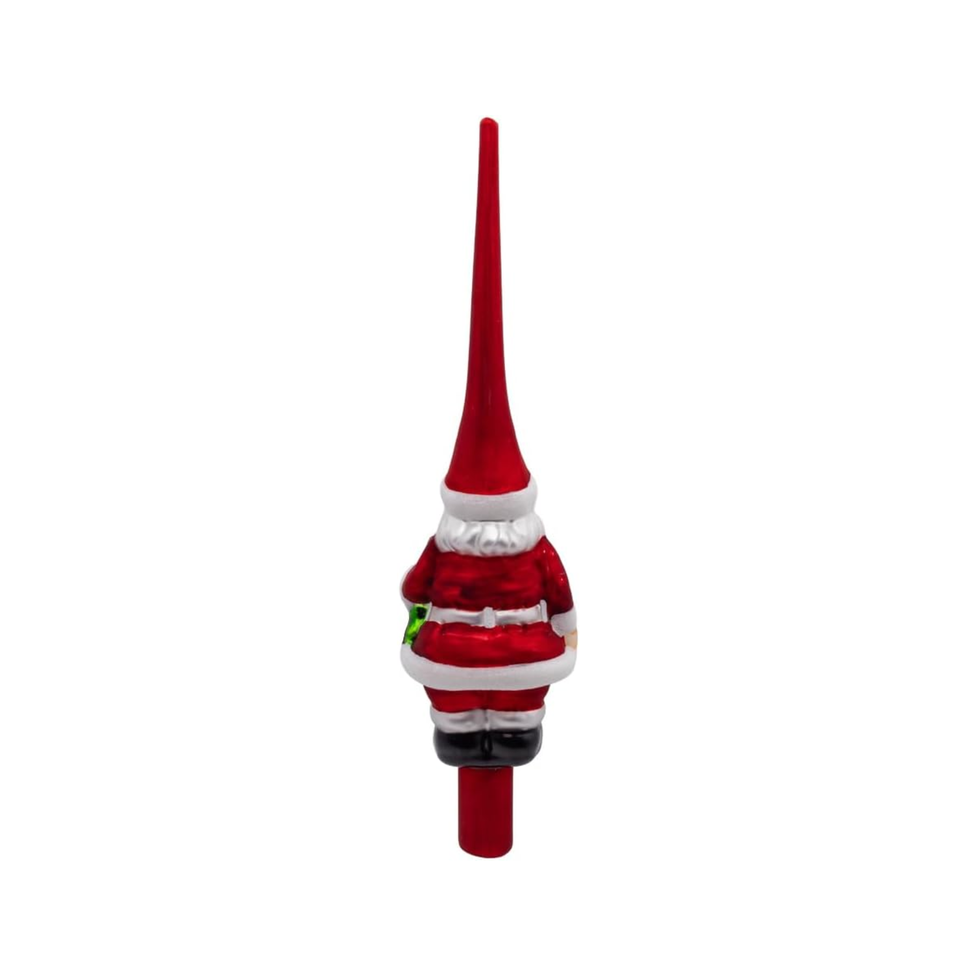 Kurt Adler Glass Tree Topper for Christmas Tree, Santa, Red, 12in