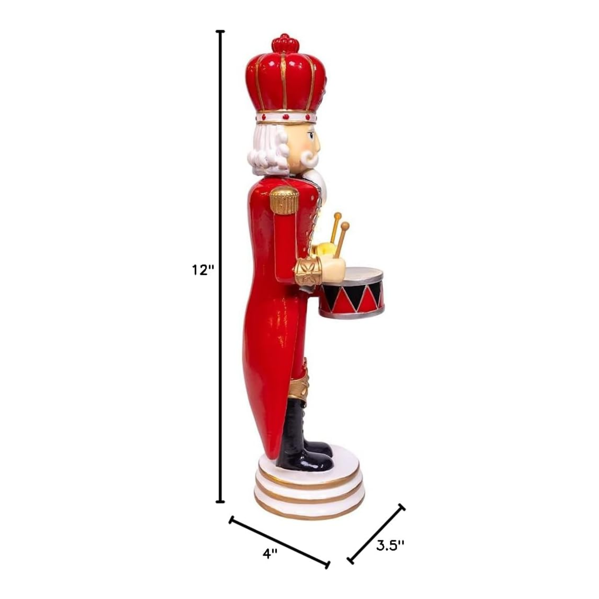 Kurt Adler Battery Operated Lighted King Nutcracker Table Piece, 12in