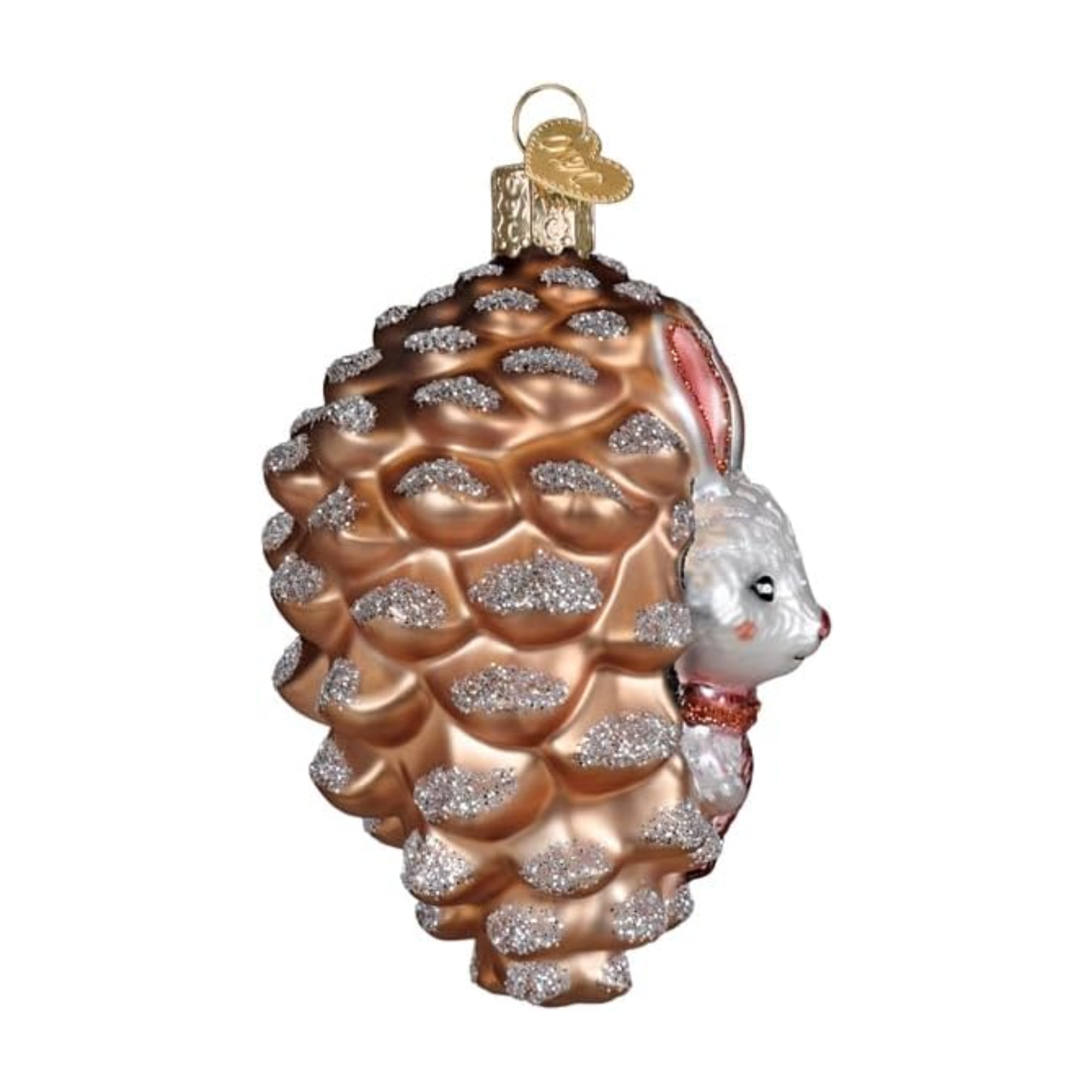 Old World Christmas Blown Glass Ornament for Christmas Tree, Piney Rabbit