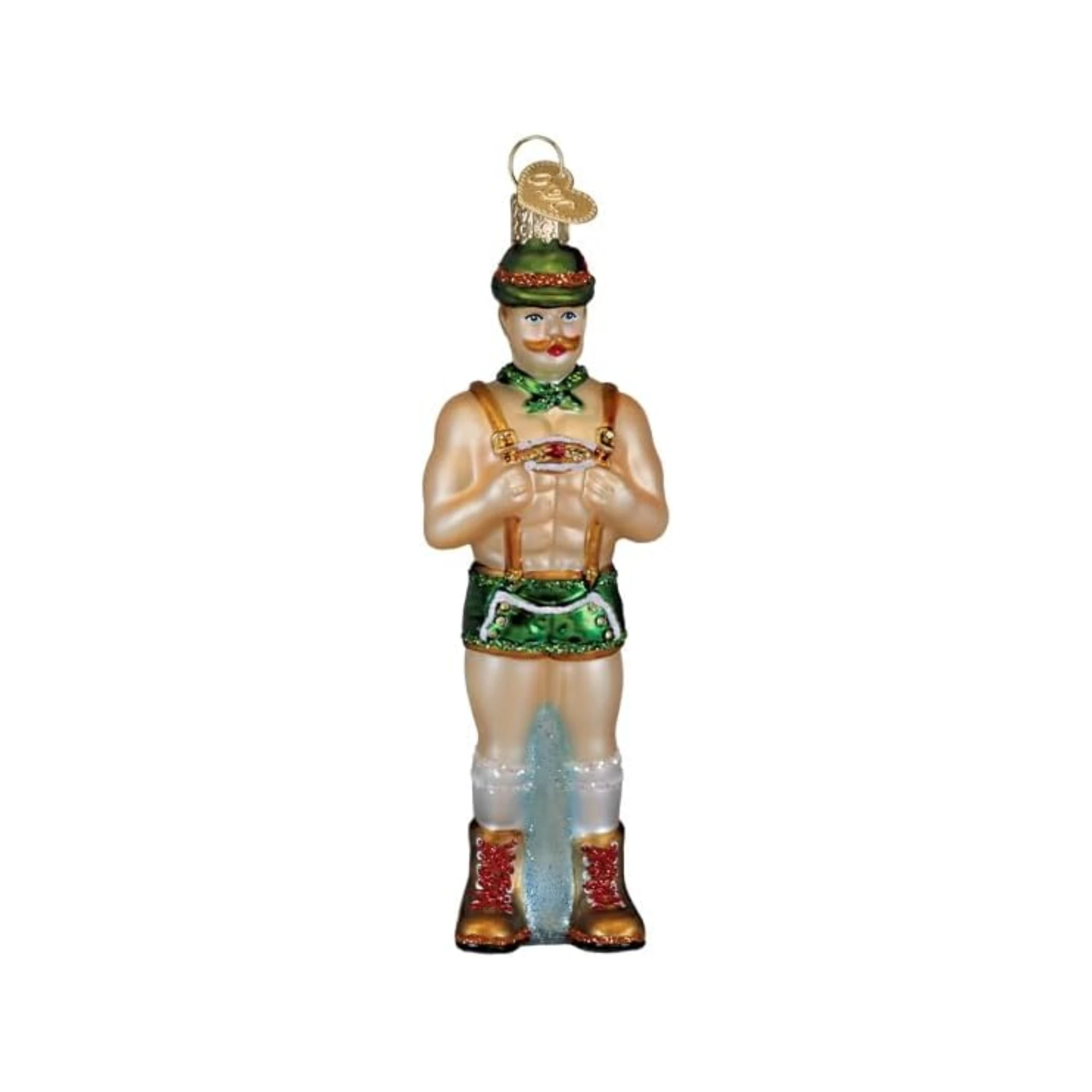 Old World Christmas Blown Glass Ornament for Tree, Dasher, Holly Jolly Hunk